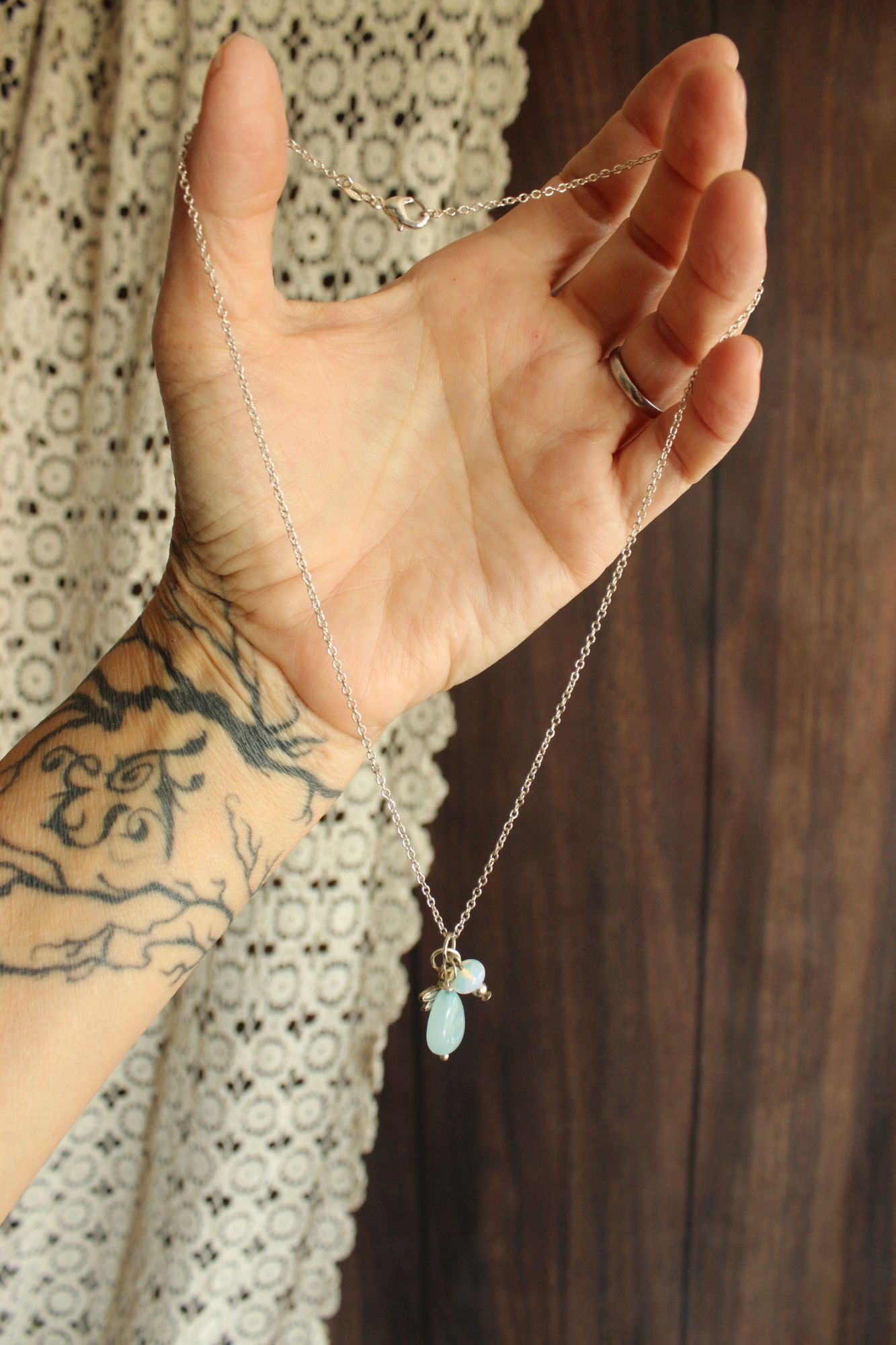 Other Dragonfly Necklace and Earrings set, with Blue beads, Jewelr Size ONE SIZE - 6 Thumbnail