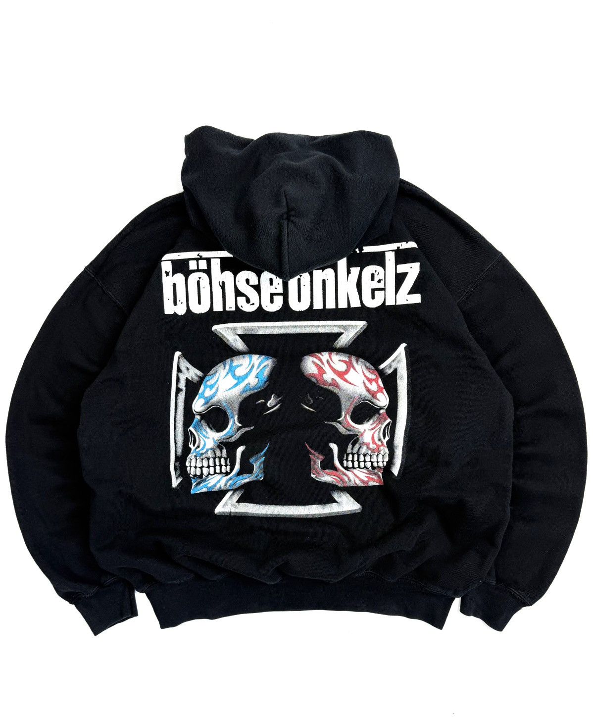 Band Tees 00s Bohse Onkelz Vintage Rock Band Hoodie Skull Cross Print Size US XL / EU 56 / 4 - 1 Thumbnail