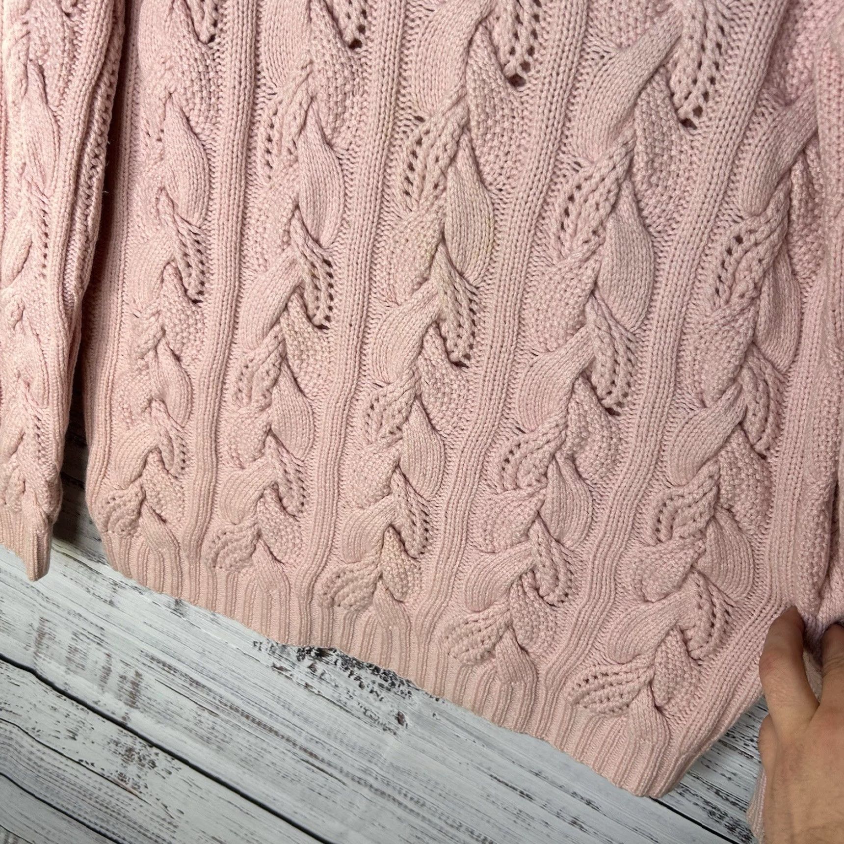 Neiman Marcus VINTAGE Neiman Marcus Cashmere Chunky Cable Knit Mock Neck Sweater Women’s Large Size L / US 10 / IT 46 - 7 Thumbnail