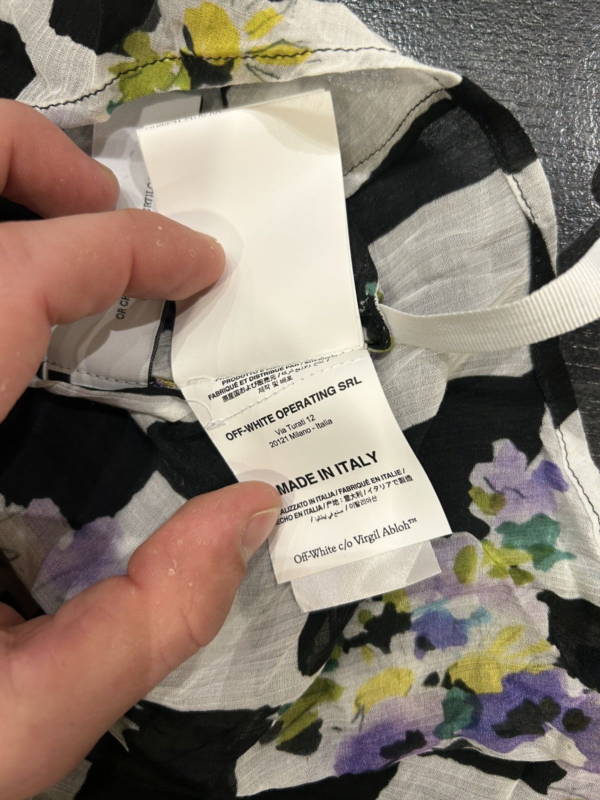 Off-White Off-White Checkerboard Floral Sheer Button Up Size US XXS / EU 40 - 8 Thumbnail