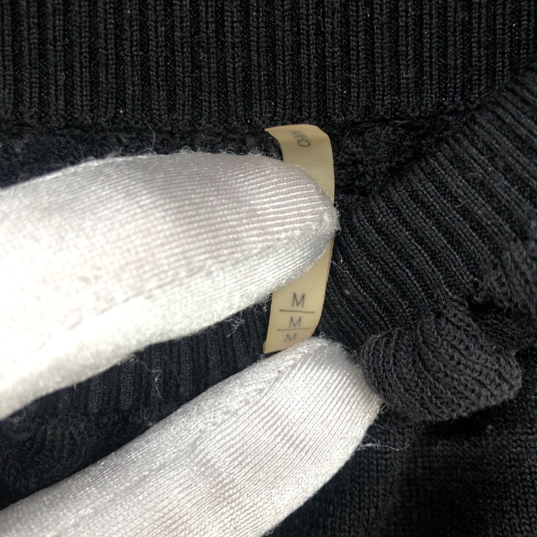 Elie Tahari Elie Tahari Merino Wool Sweater Women M Black Pullover Knit Long Sleeve Off-Shoulder Cinch Bubble Sleeves Womens Size M / US 6-8 / IT 42-44 - 7 Thumbnail