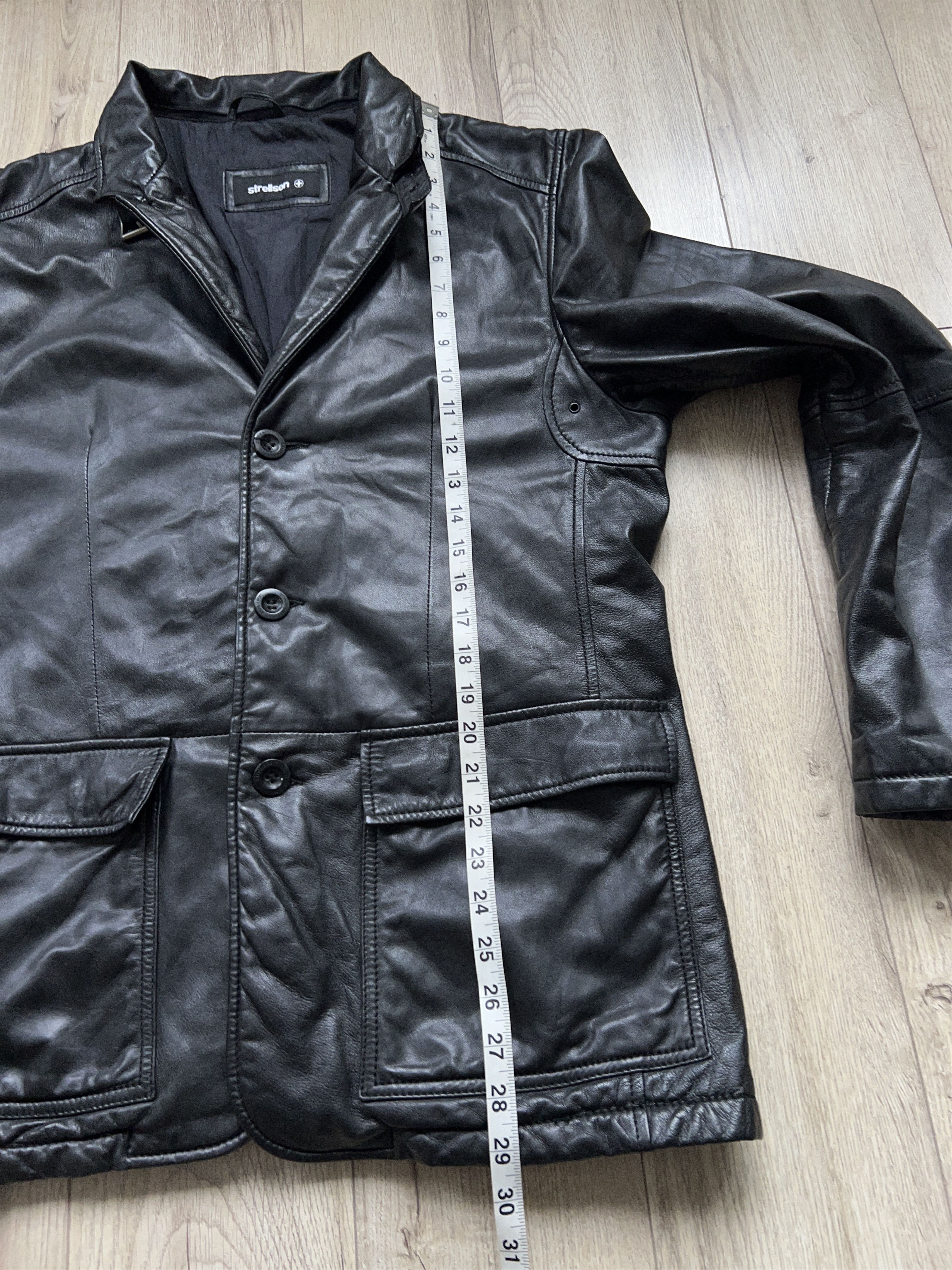 Strellson Mens Swiss Black Soft Leather Jacket Blazer Style Size 50 M Size US M / EU 48-50 / 2 - 10 Thumbnail