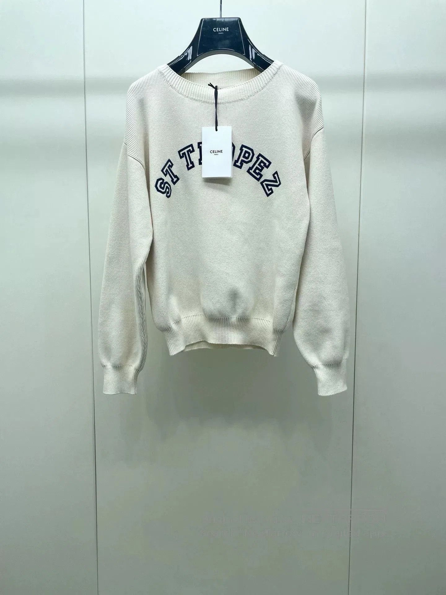 Celine Celine Beige Letter Knitted Sweater. Size S / US 4 / IT 40 - 1 Thumbnail