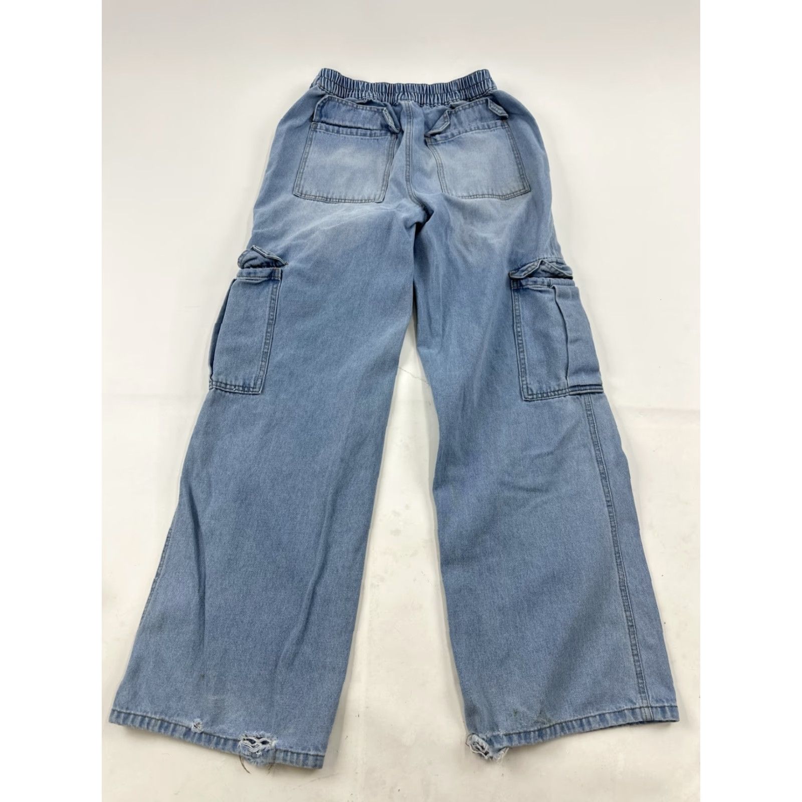 Rsq RSQ Jeans Women’s Jeans 90s Distressed Wide Leg Baggy Cargo Blue 27 Inseam 31 Denim Cotton Button Closure Size 27" / US 4 / IT 40 - 2 Thumbnail
