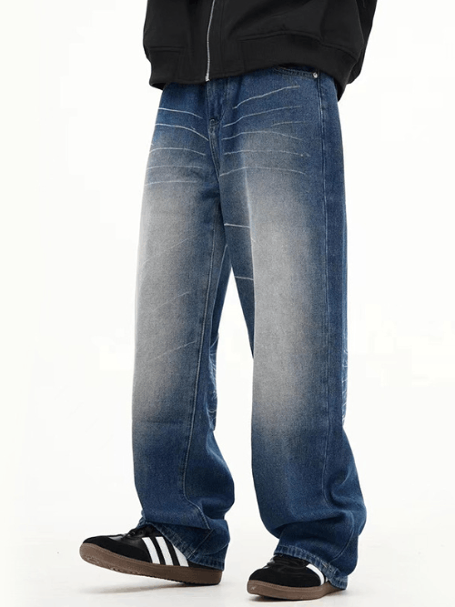 Japanese Brand × Jean Men's American retro straight washed gradient jeans Size US 32 / EU 48 - 2 Thumbnail