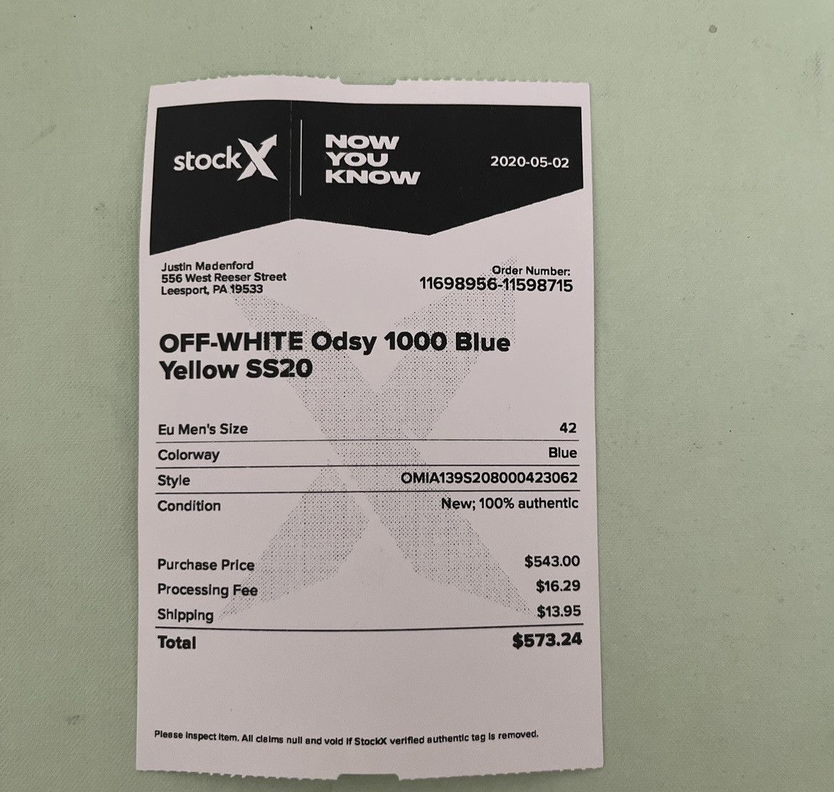 Off-White Off-White Odsy 1000 “Blue Yellow” SS20 – EU 42 / US 9 Size US 9 / EU 42 - 9 Thumbnail