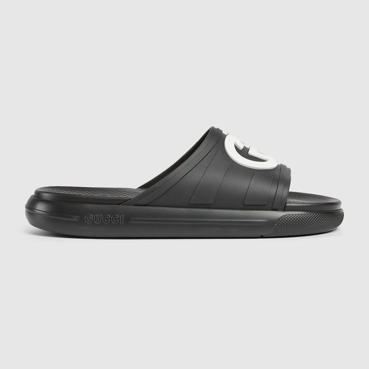 Gucci o1s1wg110125 Interlocking G Slides Sandals in Black/White Size US 14 / EU 47 - 1 Thumbnail