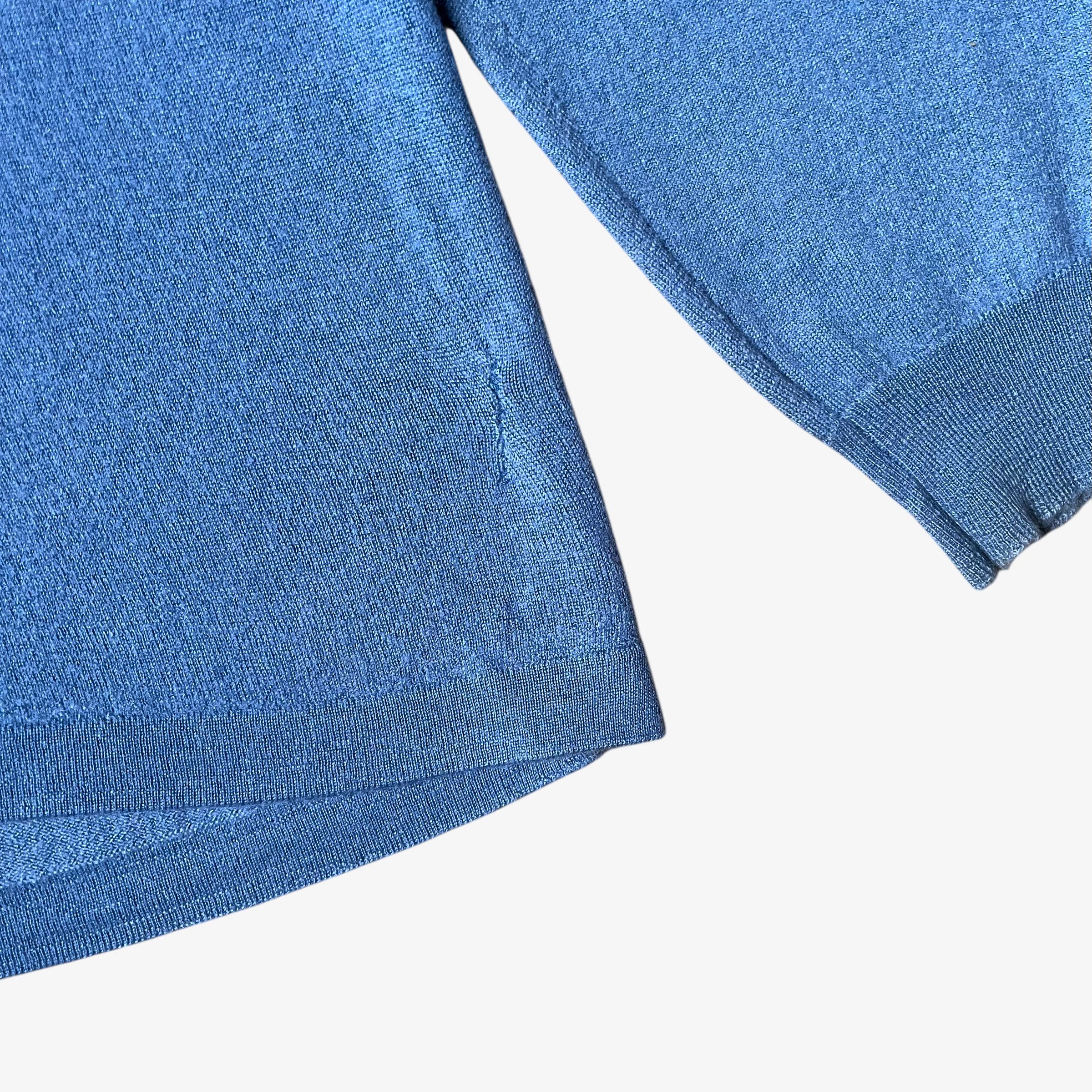 Lanvin Vintage 80s Men's Lanvin Tradition Blue Cashmere Jumper Size US S / EU 44-46 / 1 - 5 Thumbnail