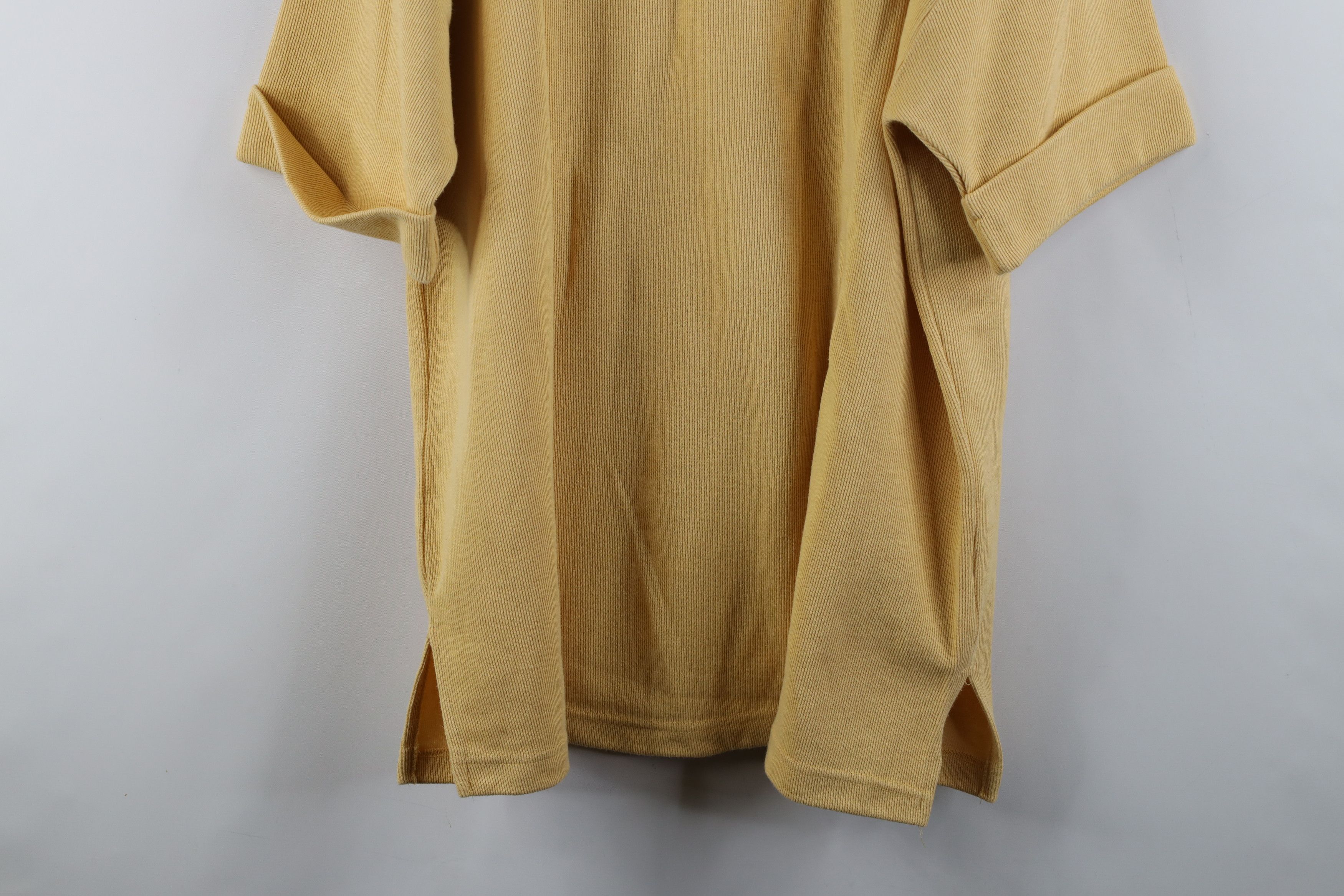 Express × Vintage Vintage 90s Express Ribbed Knit V-Neck T-Shirt Yellow Size L / US 10 / IT 46 - 10 Thumbnail