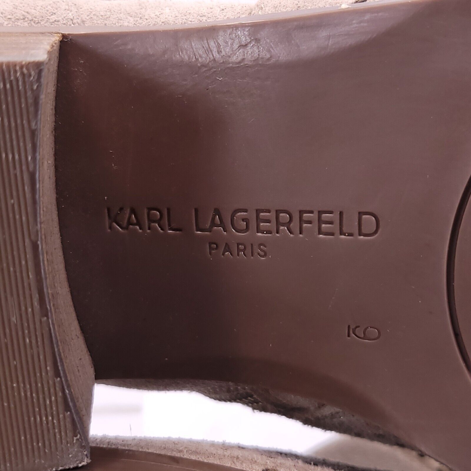Karl Lagerfeld Karl Lagerfeld Amica Block Heel Boot Womens Size 9 Beige Size US 9 / IT 39 - 8 Thumbnail