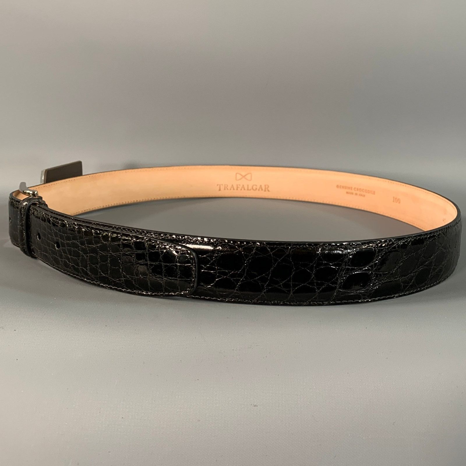 Trafalgar Size 40 Balck Crocodile Leather Belt in Brown, Men's — image 4 of 6