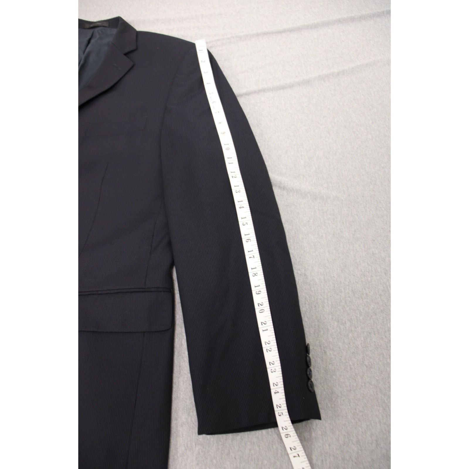 Calvin Klein Calvin Klein Blazer Men's 42R Navy Blue Wool Single Breasted Size 42R - 8 Thumbnail