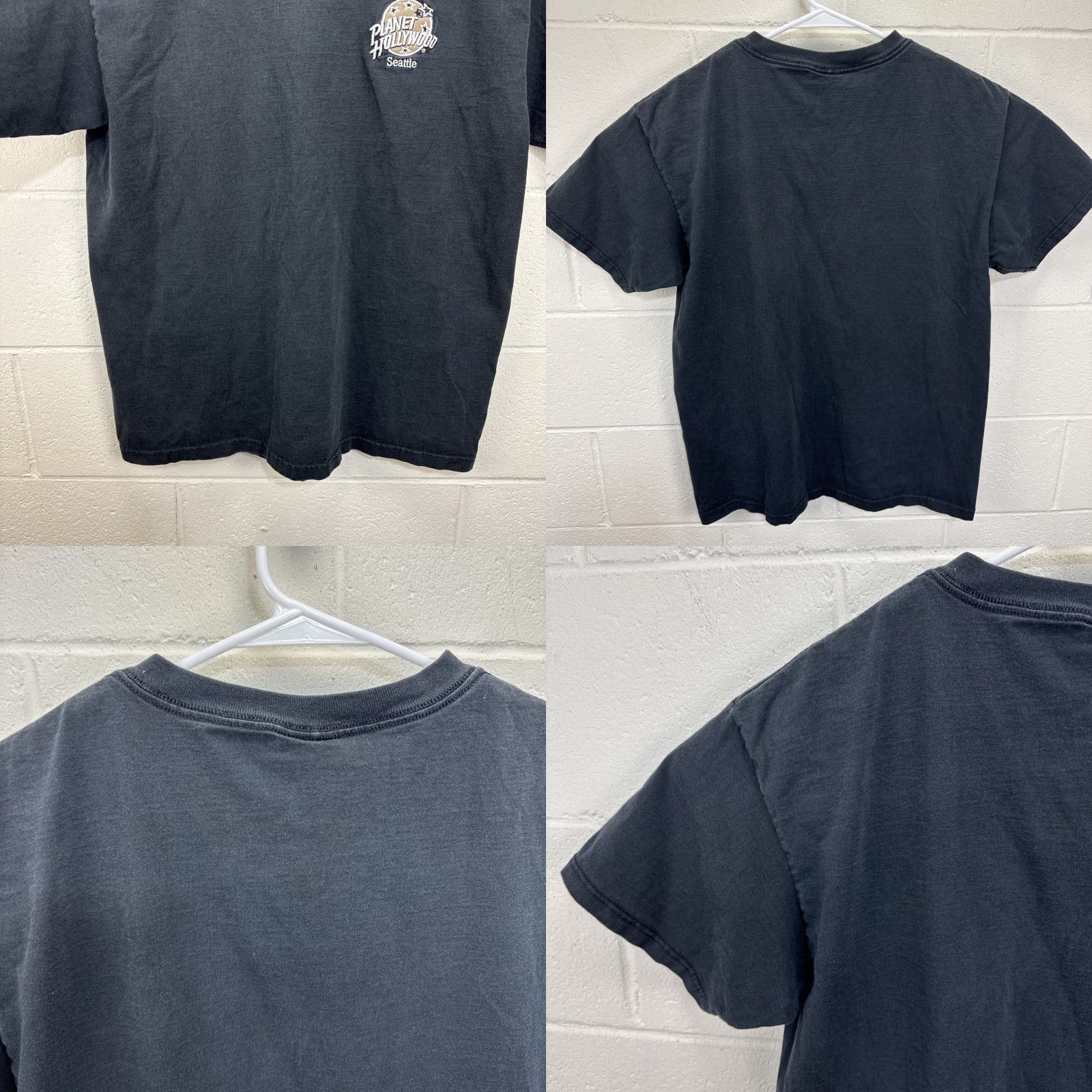 Planet Hollywood VINTAGE Planet Hollywood Seattle T-Shirt Embroidered Black Large 1991 USA Size US L / EU 52-54 / 3 - 8 Thumbnail