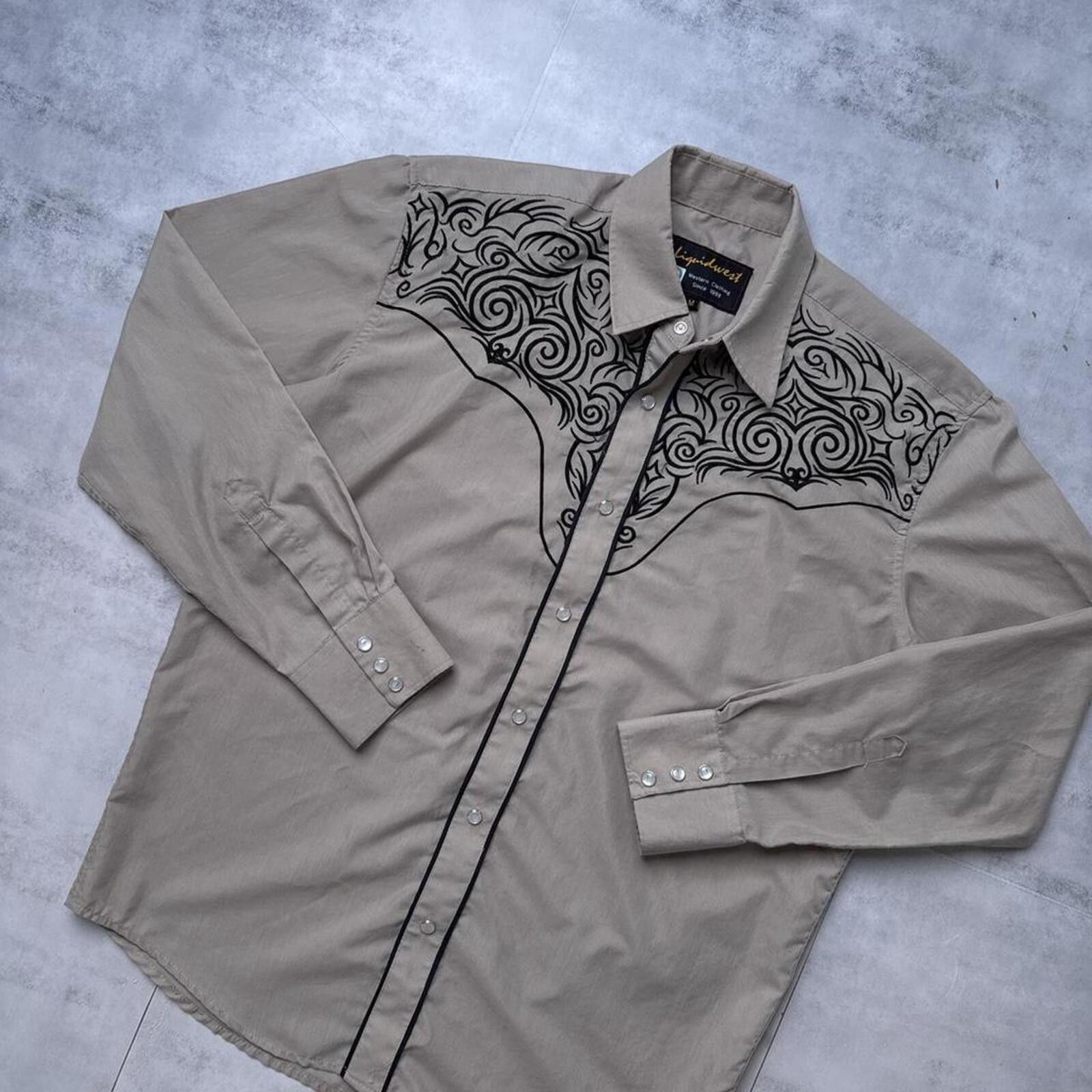 Affliction Y2K Liquid West 00s Button Up Grunge shirt Size US M / EU 48-50 / 2 - 3 Thumbnail