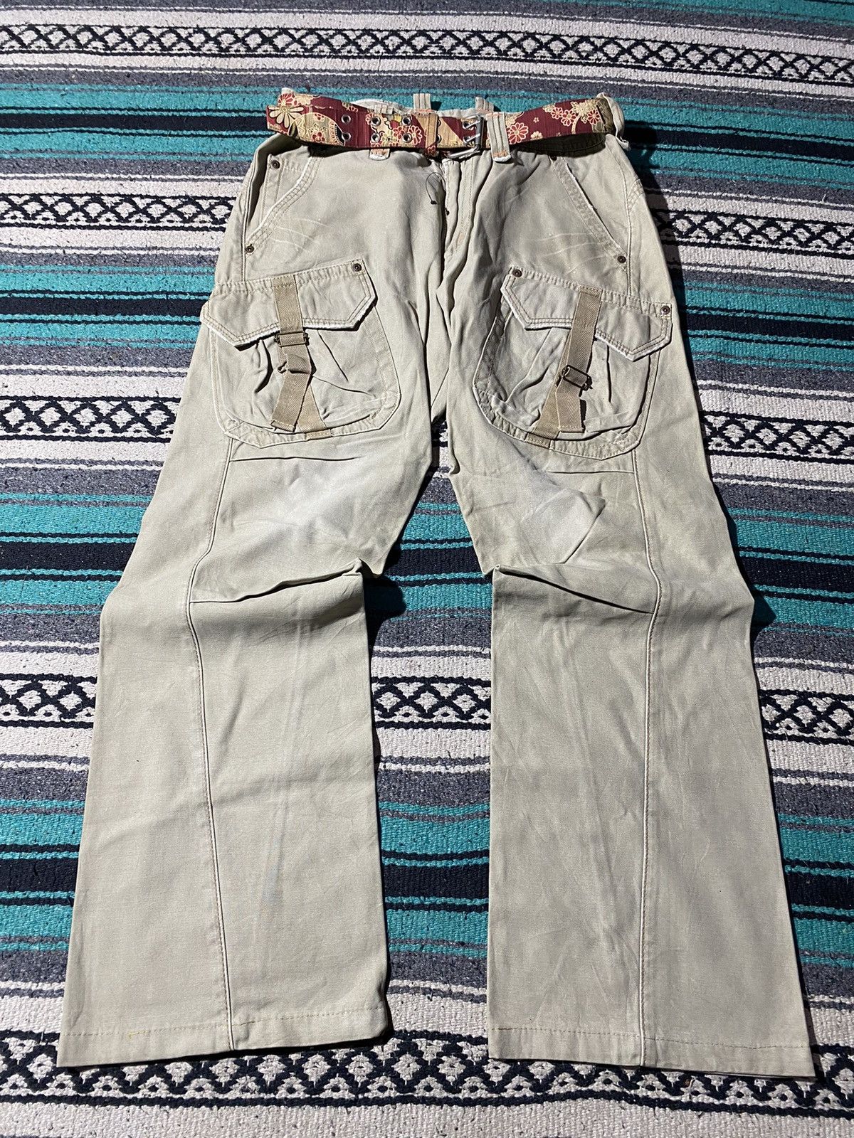 Edwin × Japanese Brand × Vintage Vintage Edwin Cargo Bush Reconstruct Flared Pants Size US 34 / EU 50 - 1 Thumbnail