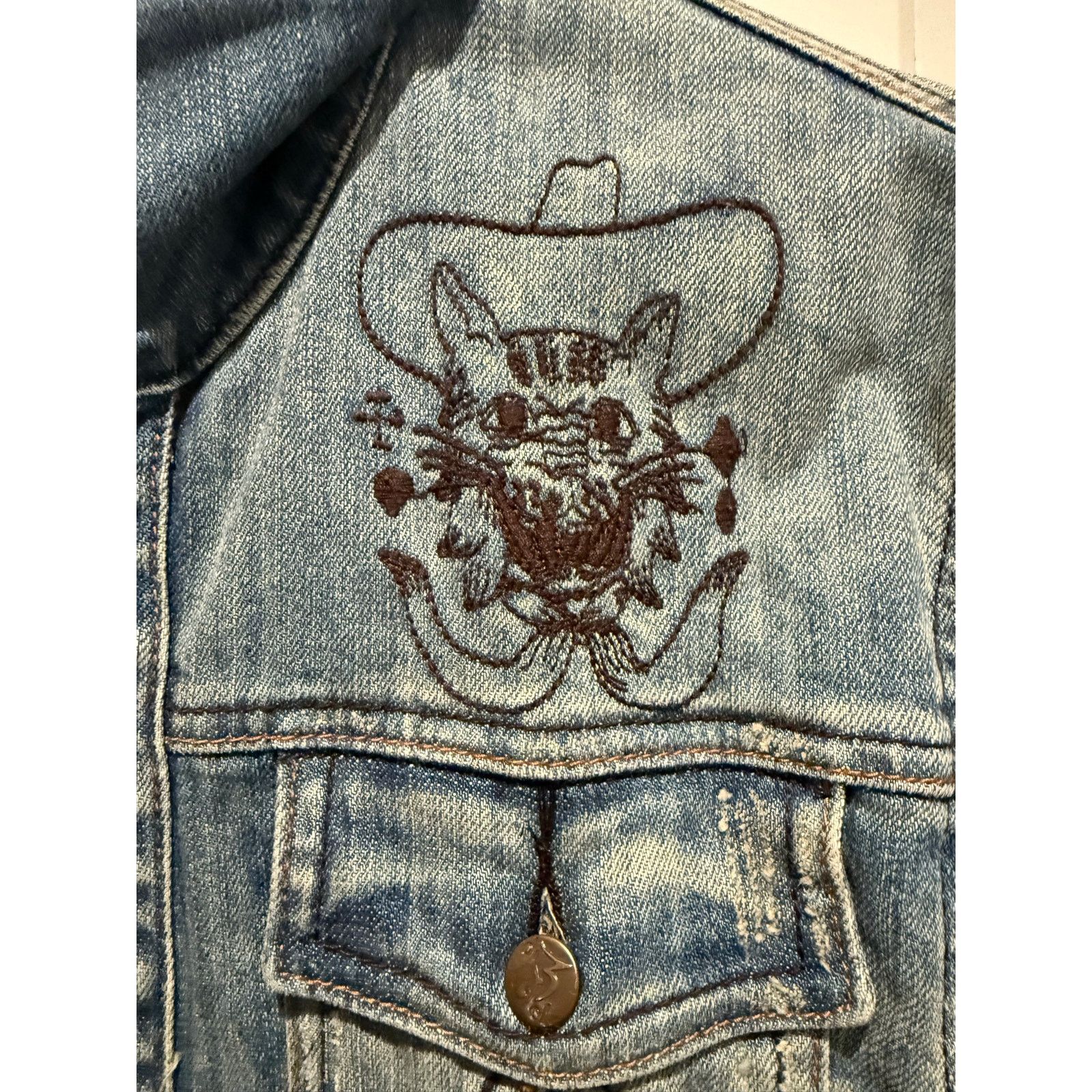 Diesel Diesel Embroidered Denim Jacket Western Streetwear Art Y2K M Size US M / EU 48-50 / 2 - 4 Thumbnail