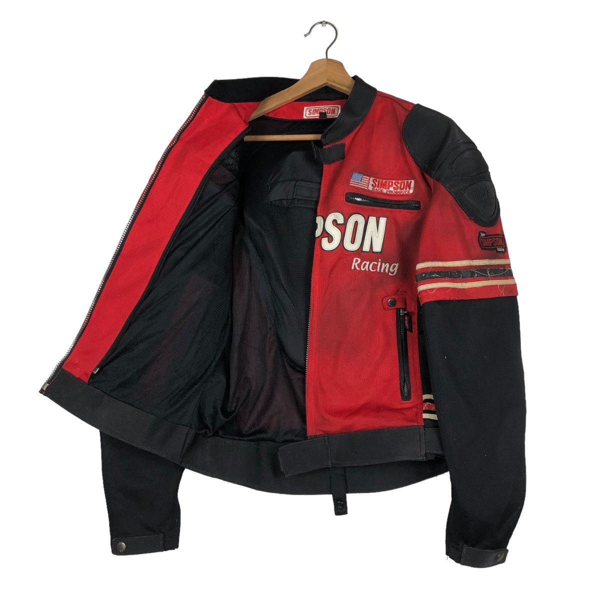 Japanese Brand 🔥VINTAGE BIKER JACKET RACING WEAR SIMPSON BIG LOGO Size US L / EU 52-54 / 3 - 15 Thumbnail