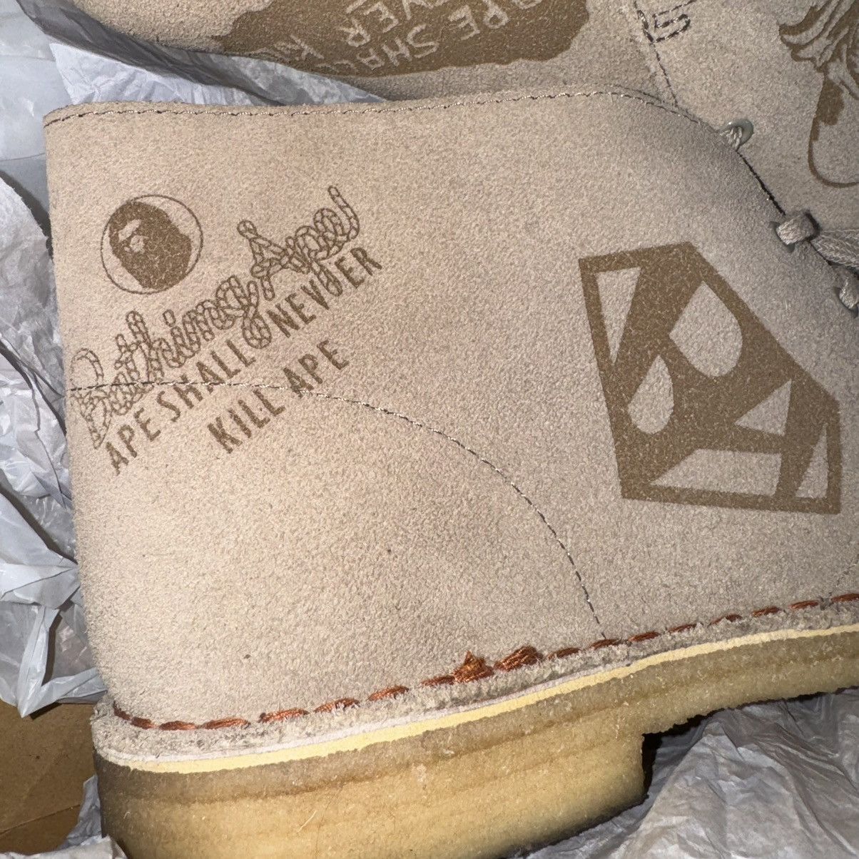 Bape × Clarks Bape Clark’s Desert Boot Grey Embossed Size US 10.5 / EU 43-44 - 3 Thumbnail