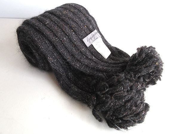 Yohji Yamamoto POUR HOMME 2010AW Wool mohair knit pom-pom scarf Size ONE SIZE - 2 Thumbnail