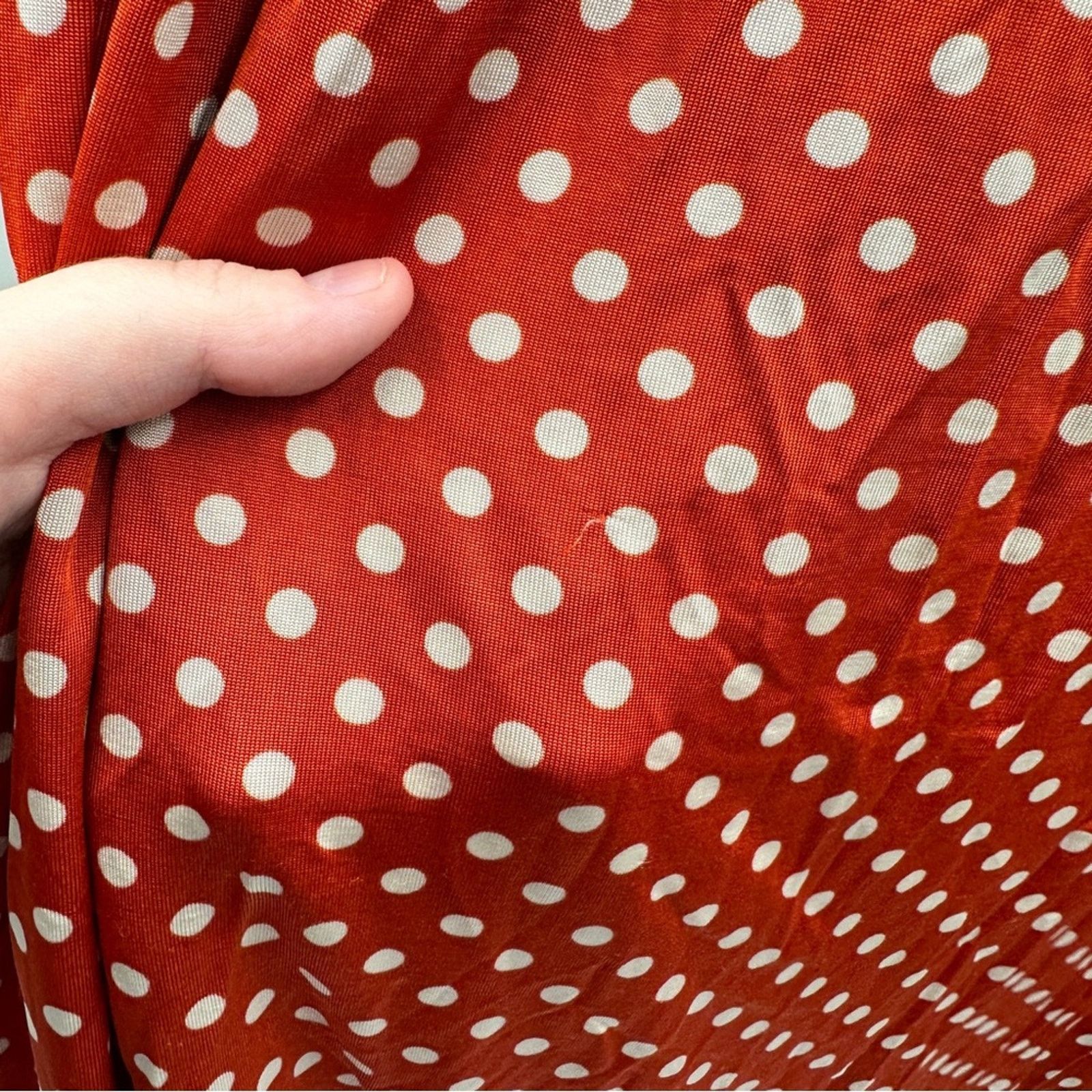 Stine Goya RTR Stine Goya Caitlin Orange & White Polka Dot Midi Dress Size S / US 4 / IT 40 - 10 Thumbnail