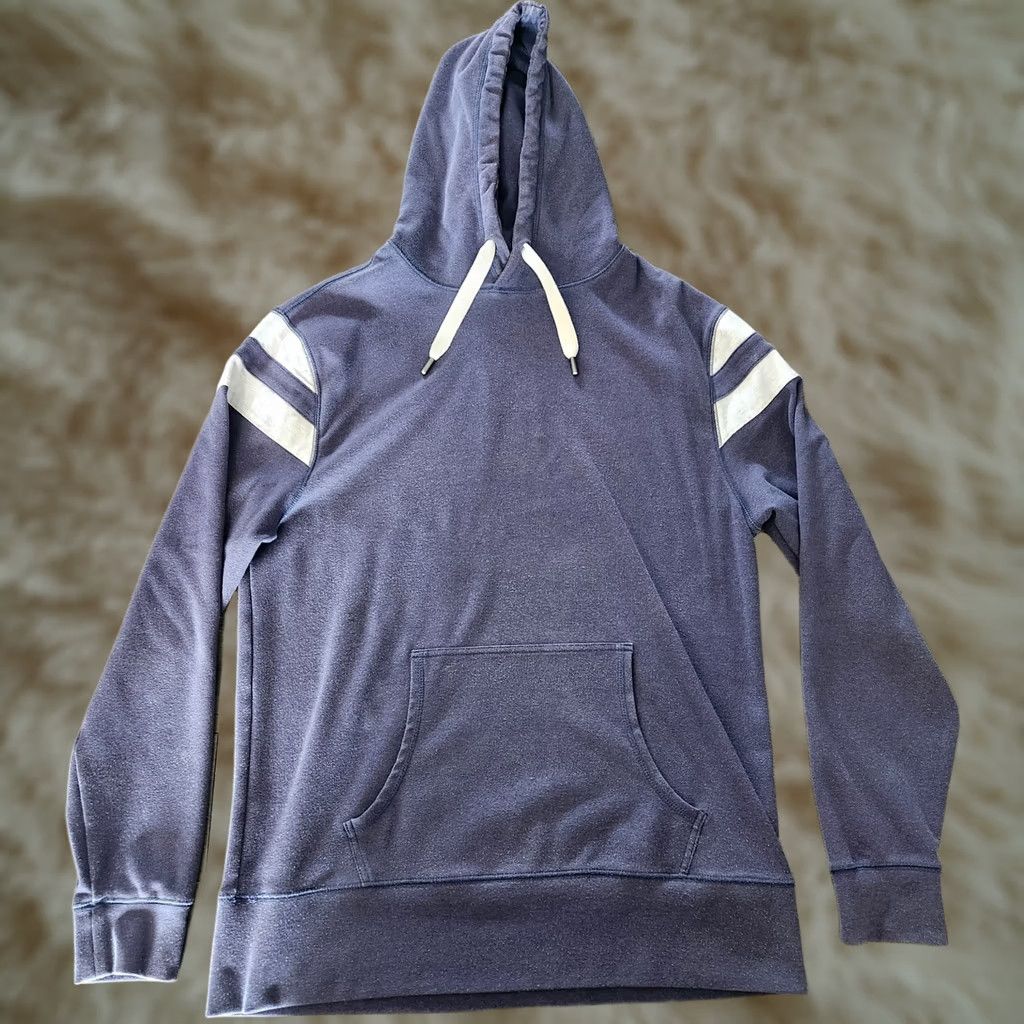 J Brand The Normal Brand Hoodie Mens Medium Pullover Navy Blue Striped Pocket Size US M / EU 48-50 / 2 - 1 Thumbnail