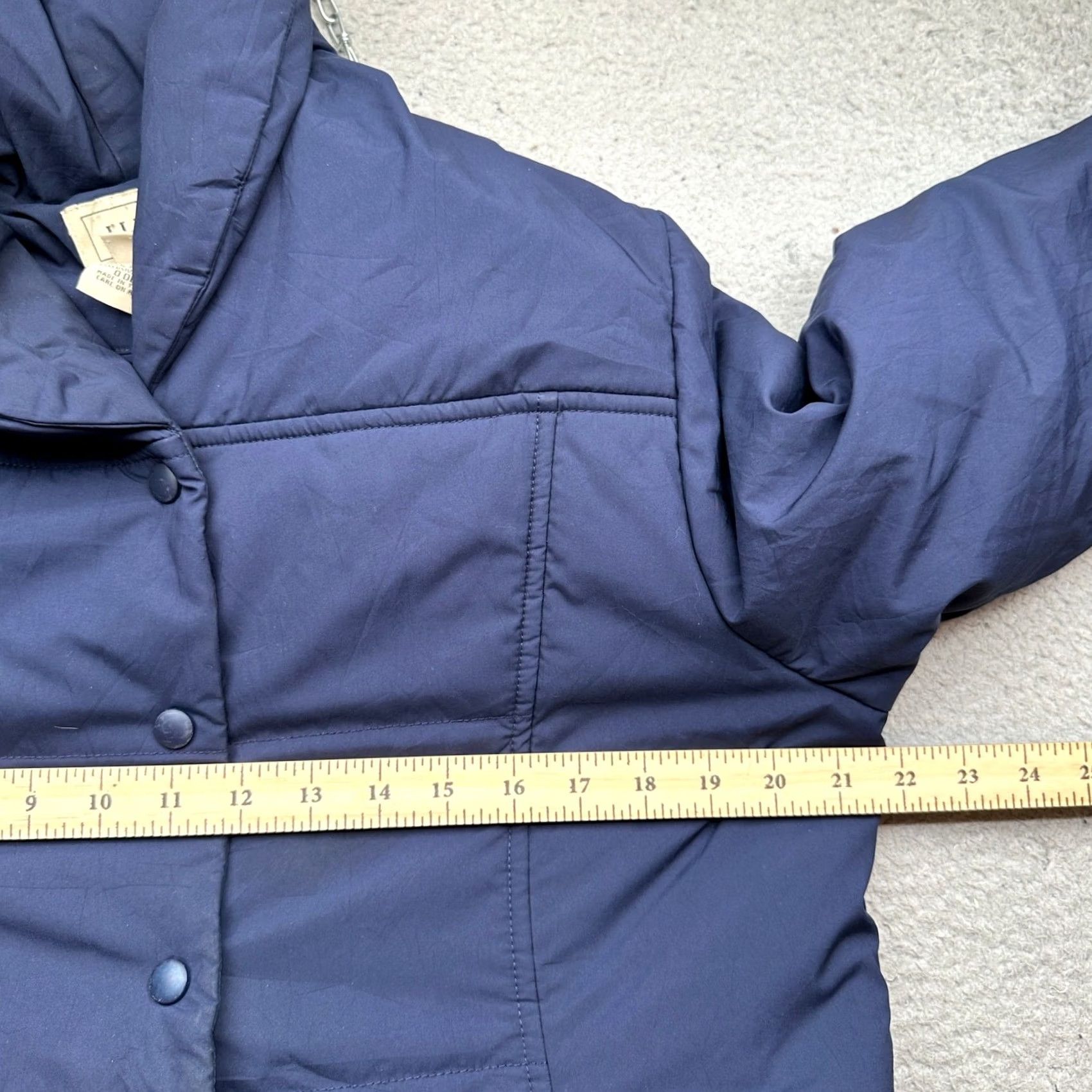 Vintage LL Bean DDJ6 Blue Quilted Puffer Coat Womens Medium Snap Front Mid Length Jacket Size M / US 6-8 / IT 42-44 - 4 Thumbnail