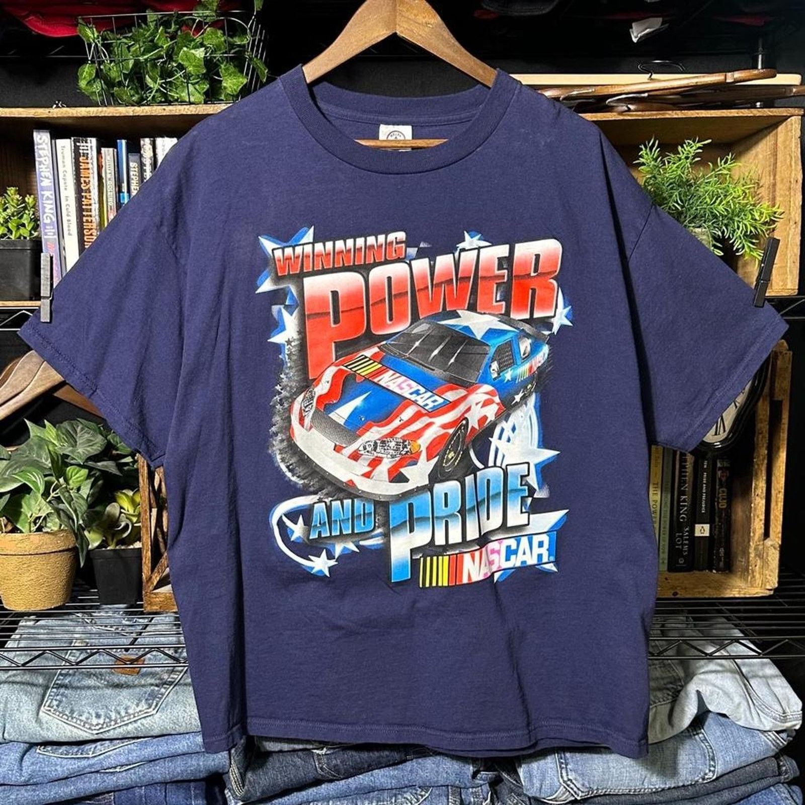 NASCAR Vintage Y2K NASCAR AOP Tee Mens XL Red Blue Racing Shirt Size US XL / EU 56 / 4 - 1 Thumbnail