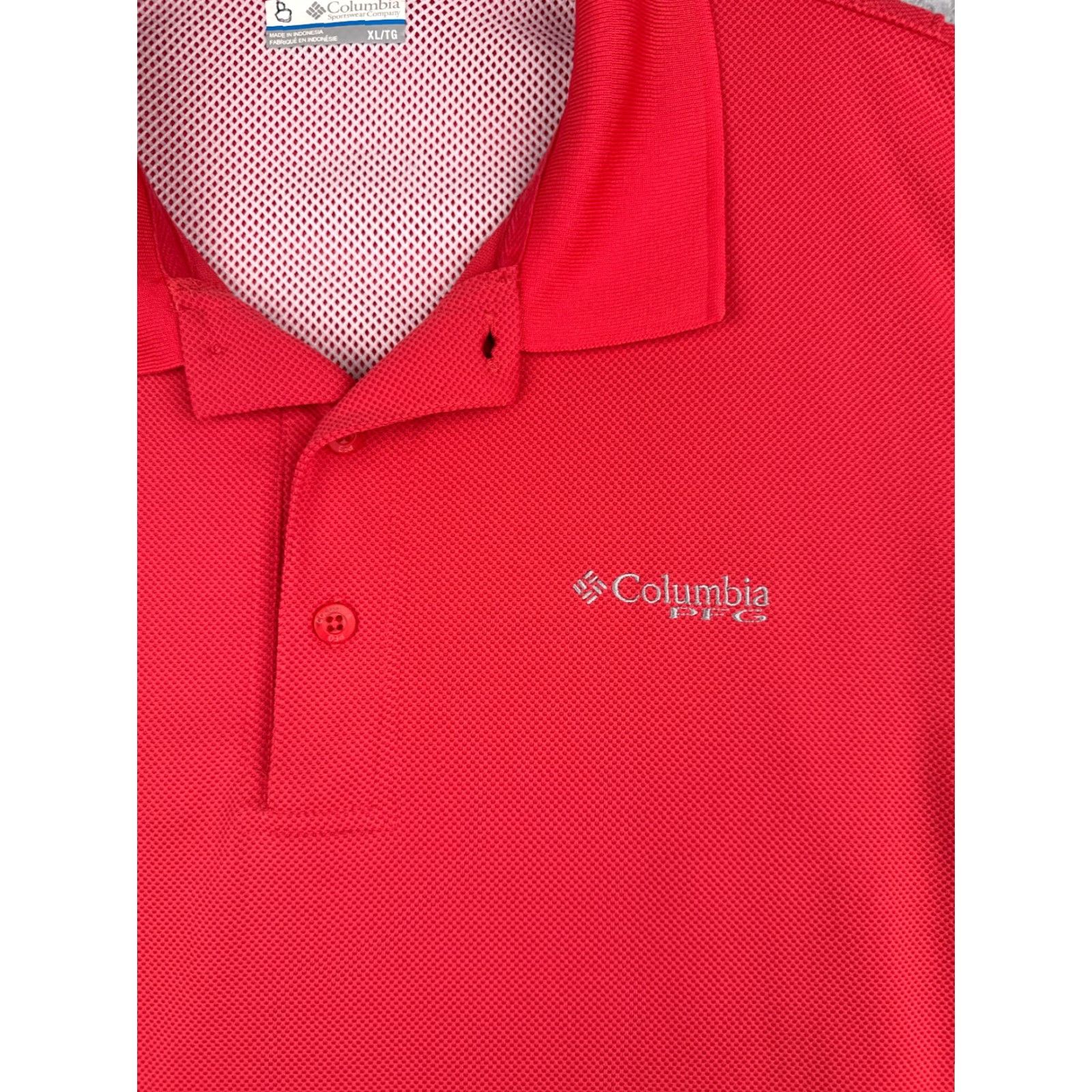 Vintage Columbia Polo Shirt Mens XL Red Golf Sports 100% Polyester Short Sleeve Regular Vented Moisture Wicking Breathable Button Collar Mens Size US XL / EU 56 / 4 - 6 Thumbnail