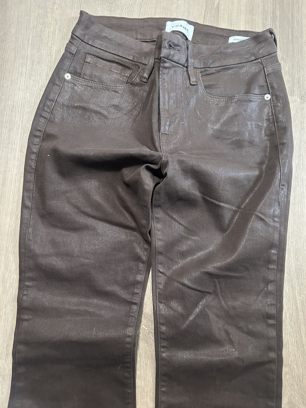 Frame The FRAME Le Crop Mini Boot jeans in a brown coated finish Size 27" / US 4 / IT 40 - 3 Thumbnail