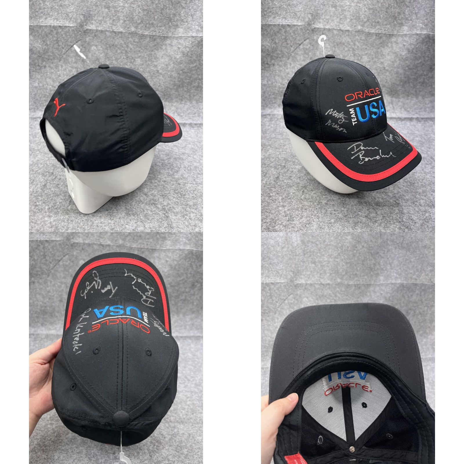 Puma PUMA Hat Cap Strap Back Mens One Size Black Oracle Team USA Autographed Sailing Size ONE SIZE - 8 Thumbnail