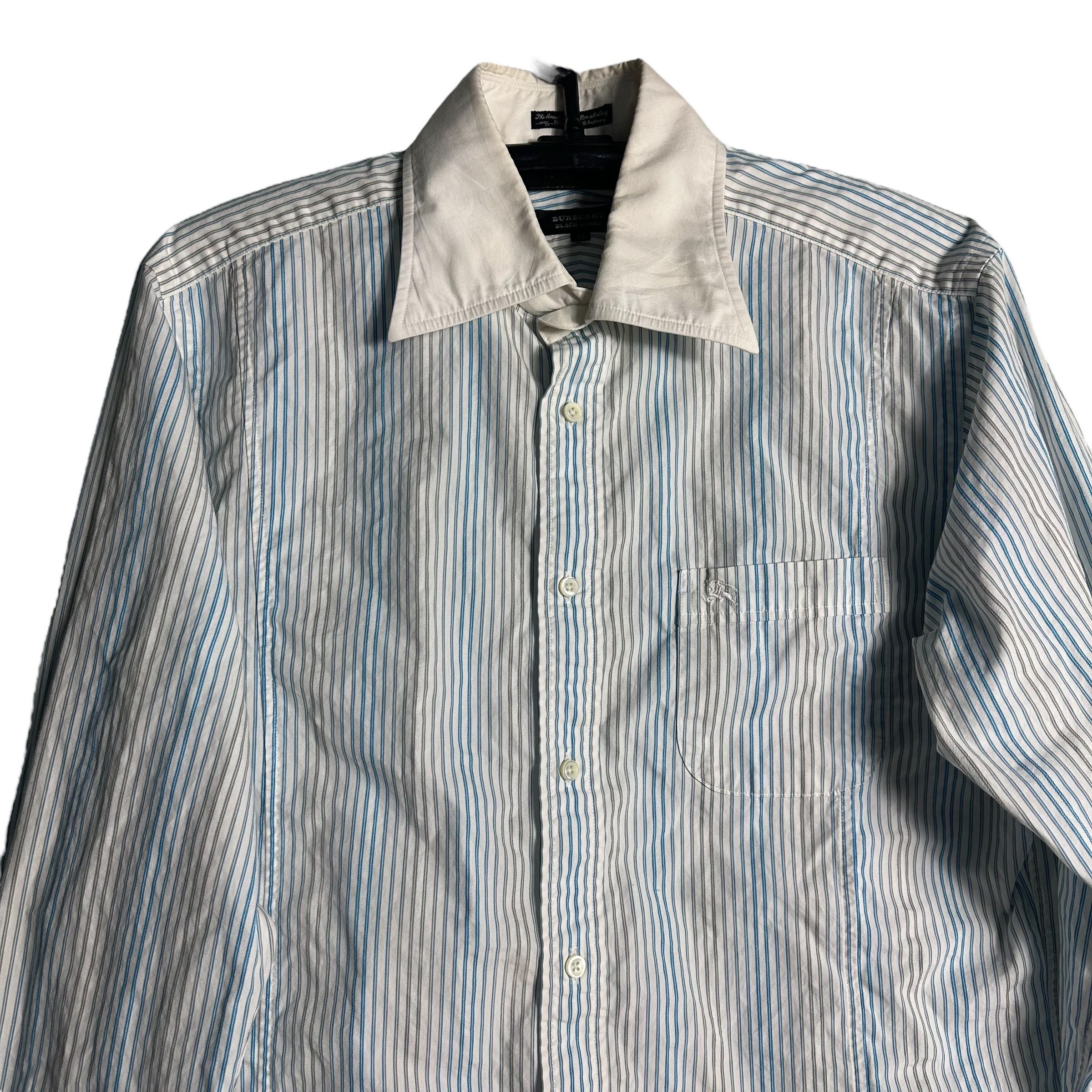 Burberry × Designer × Vintage 🔥RARE🔥Vintage Burberry Black Label Stripes Button Up Shirt Size US XS / EU 42 / 0 - 2 Thumbnail