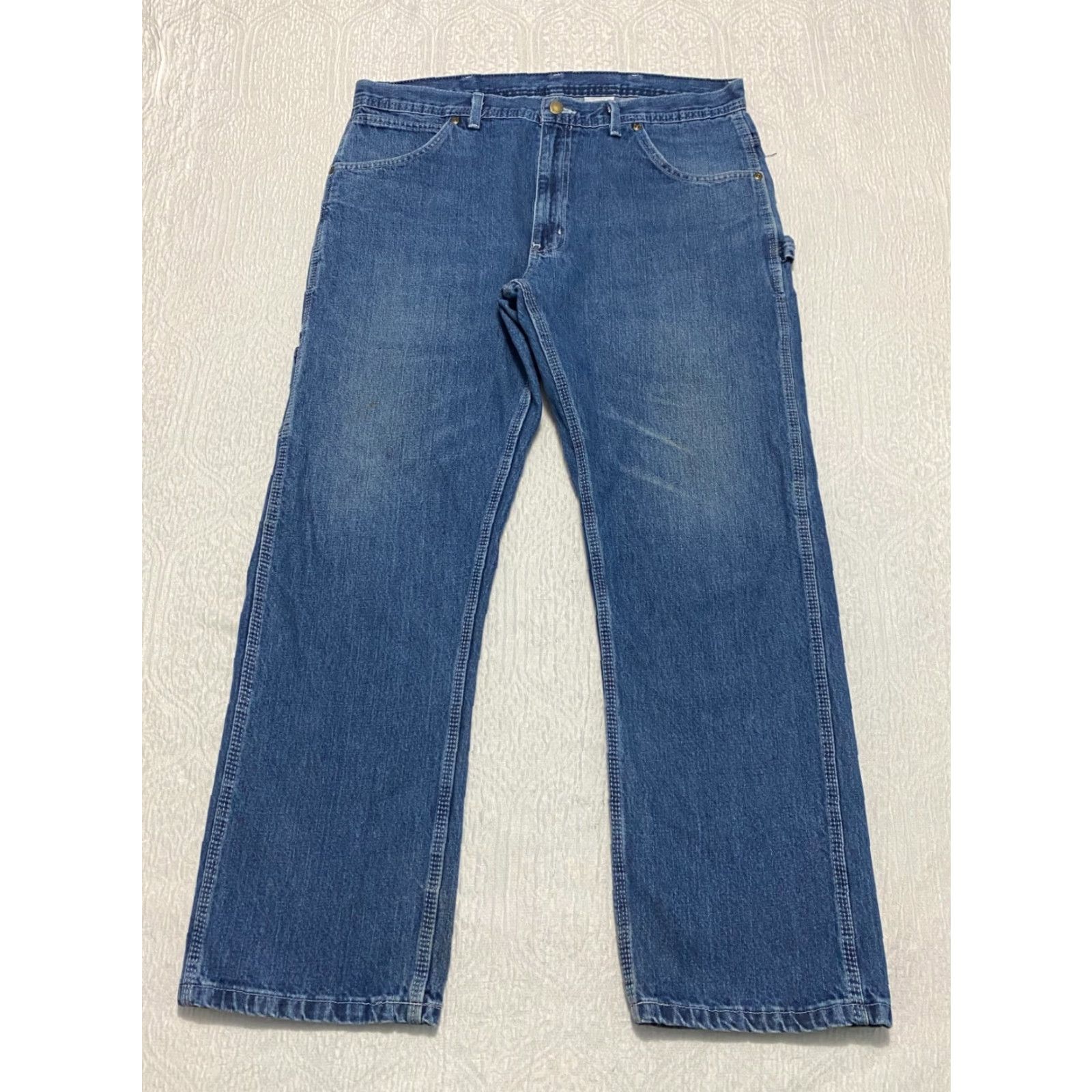 Vintage Vintage Key Mens Carpenter Jeans Size 38×30 Blue Regular Straight Workwear Jeans 90s Grunge Mens Regular 38 Blue Denim Cotton Inseam 30"} Size US 38 / EU 54 - 2 Thumbnail