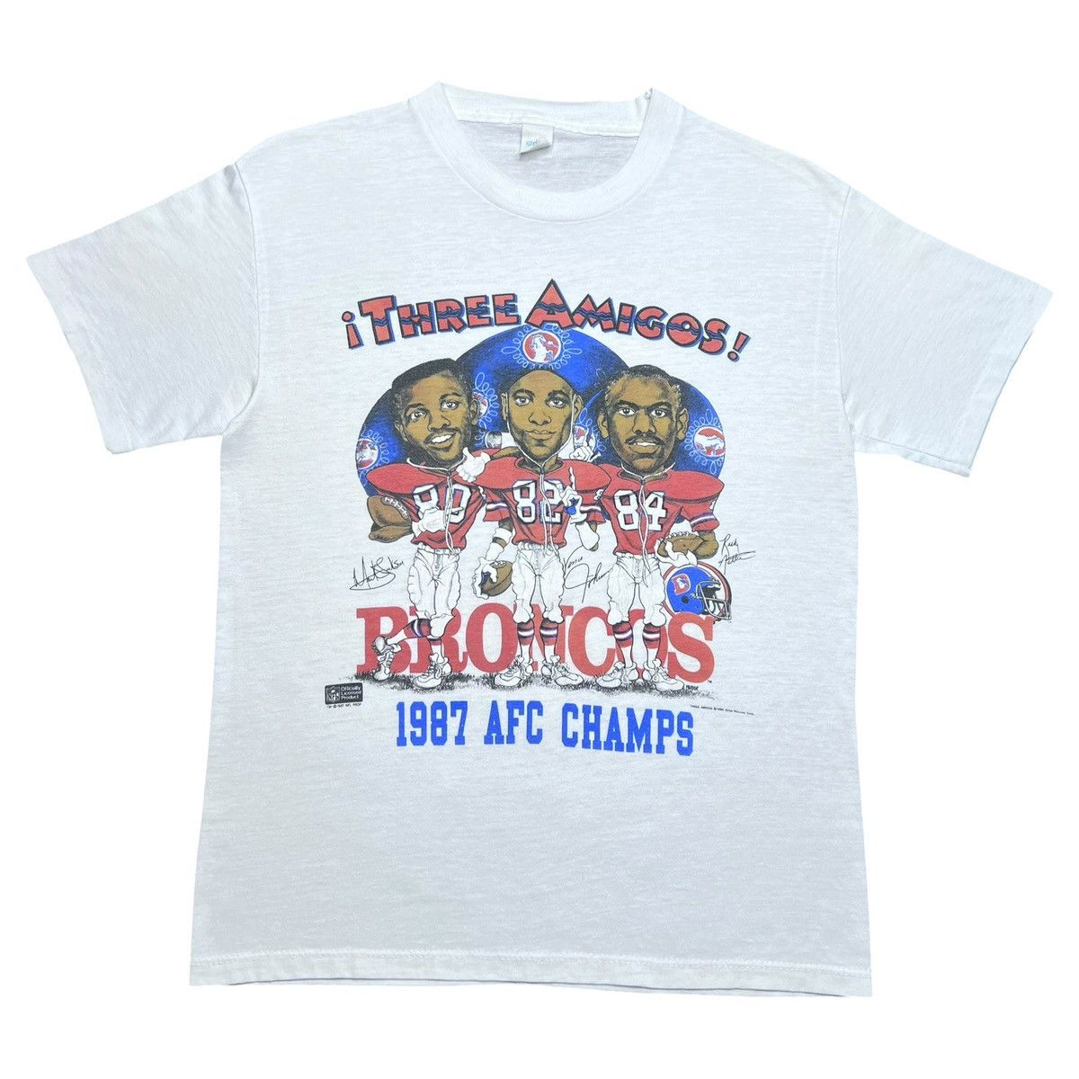 NFL 1987 NFL Denver Broncos Three Amigos AFC Champions T-Shirt Size US M / EU 48-50 / 2 - 1 Thumbnail