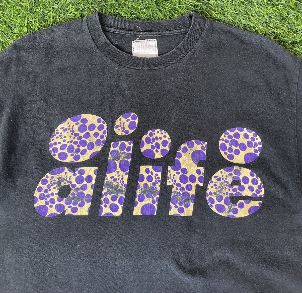 Alife Vintage🔥ALIFE🔥Big Logo Faded Black Tshirt y2k Size US L / EU 52-54 / 3 - 3 Thumbnail
