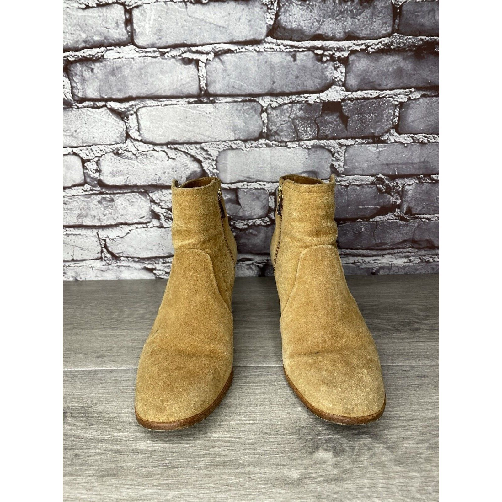 Tory Burch Tory Burch Tan Suede Leather Side Zipper High Heel Booties W Size US 7.5 / IT 37.5 - 2 Thumbnail