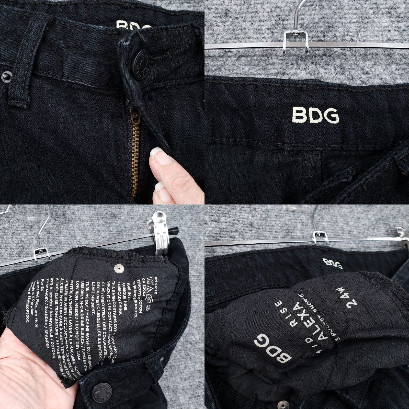 Bdg BDG Shorts Womens 24 Black Alexa Mid Rise 5 Pocket Denim Hot Pants Dark Wash Size 42" / US 20 - 8 Thumbnail