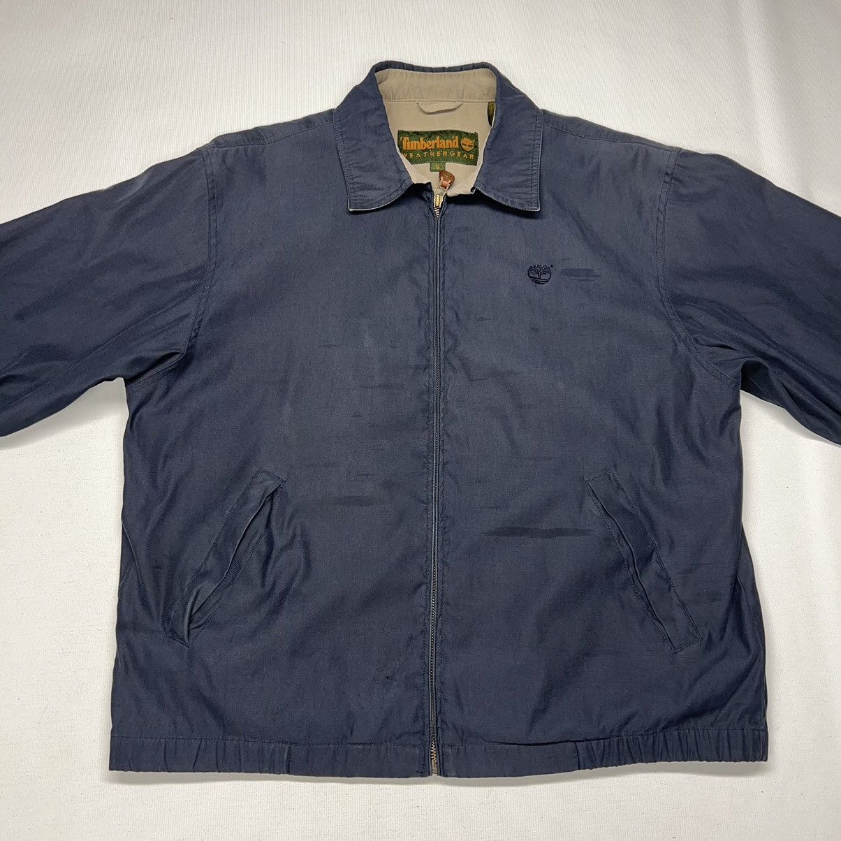 Timberland × Vintage Timberland Jacket Blue Chore Workwear Coat Zip Weathergear Size US S / EU 44-46 / 1 - 2 Thumbnail
