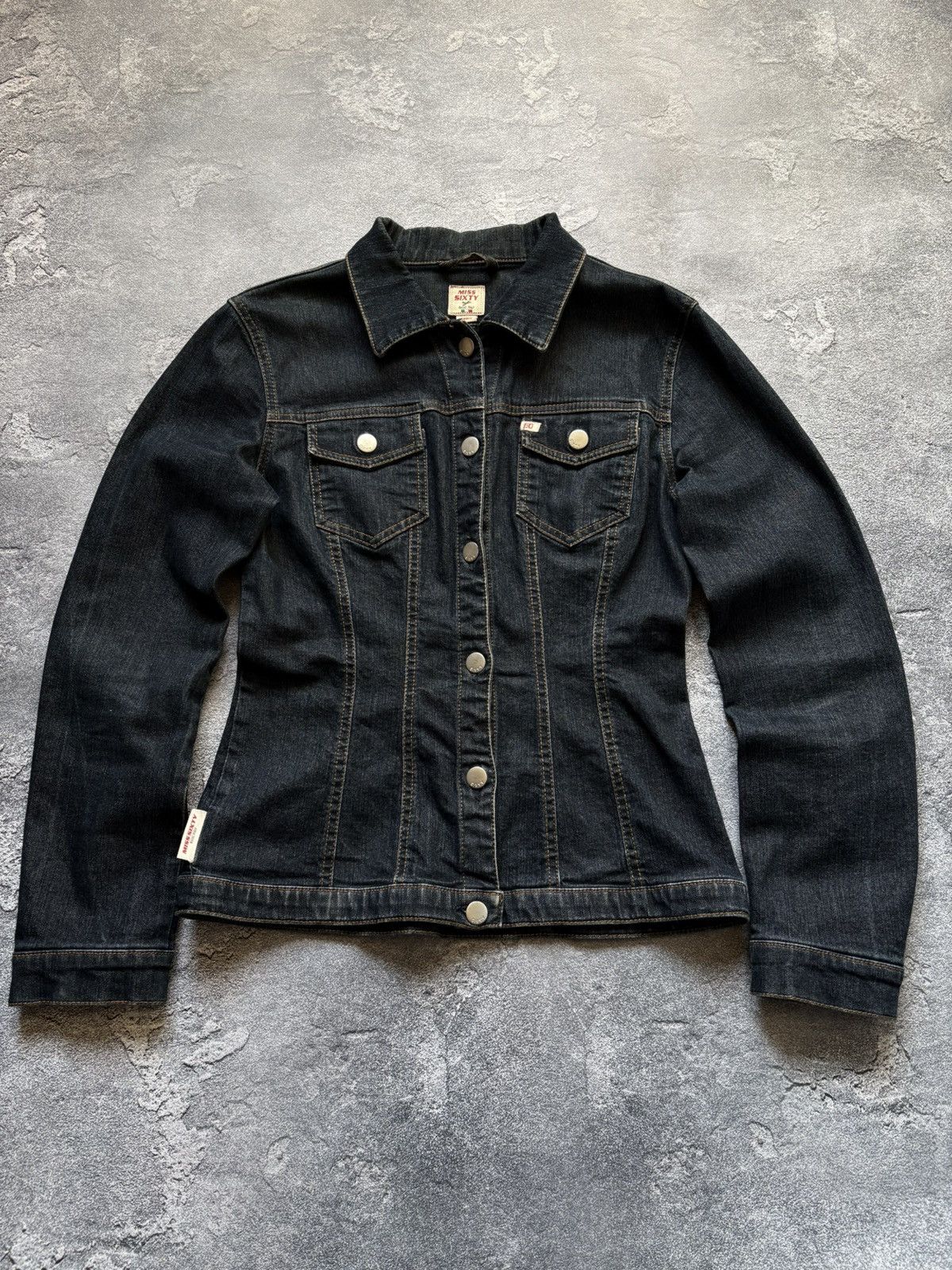 Miss Sixty Crazy Vintage Miss Sixty Luxury Y2K Dark Wash Denim Jacket Size S / US 4 / IT 40 - 2 Thumbnail
