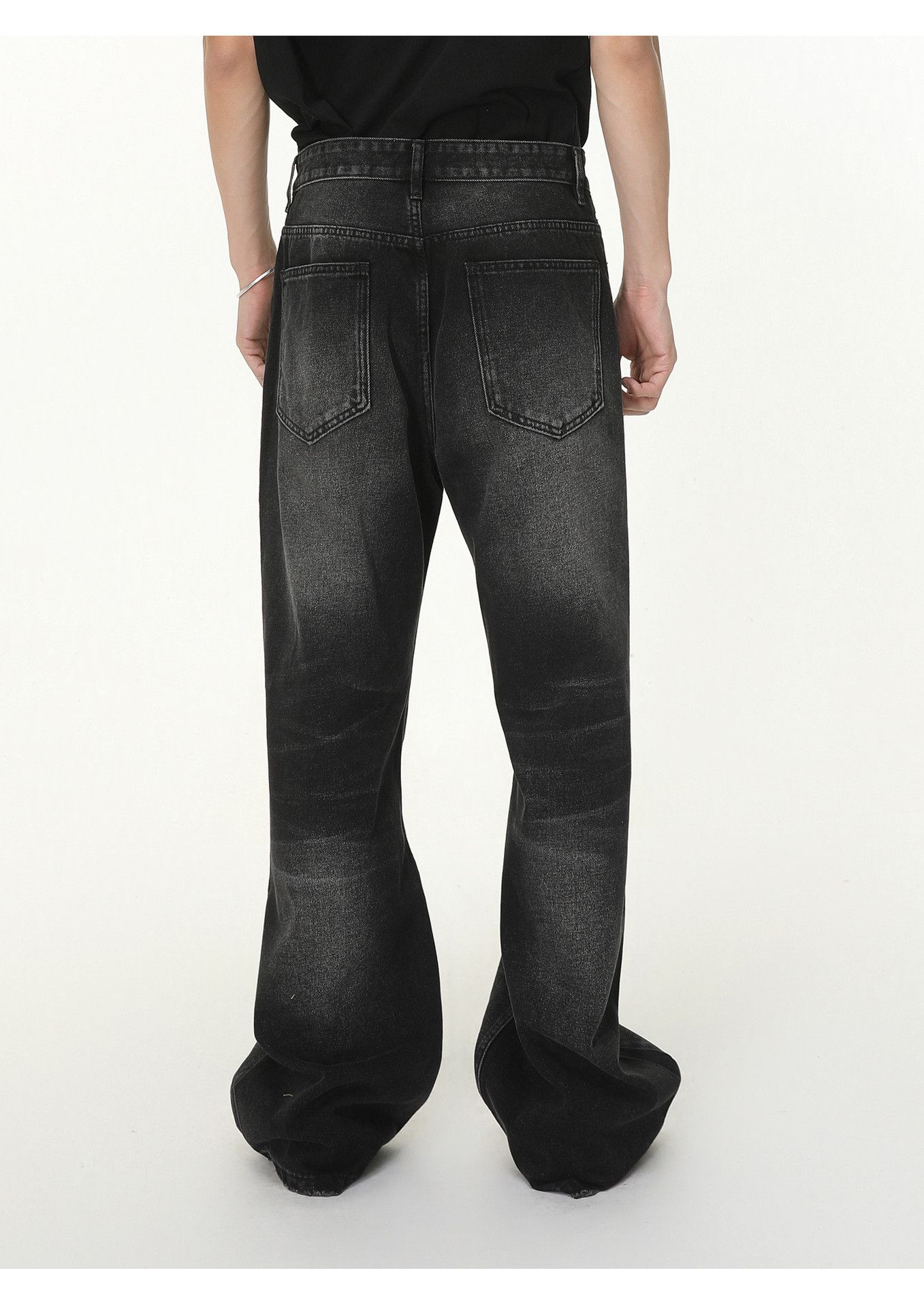 Japanese Brand Men's multi-button loose-fitting washed flared jeans Size US 32 / EU 48 - 5 Thumbnail
