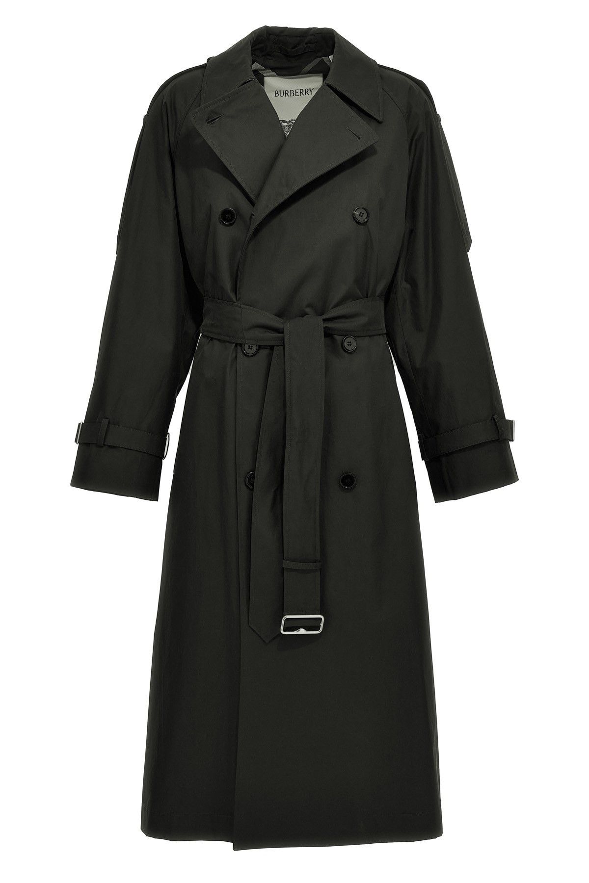 image of Burberry Long Trench Coat in Black, Women's (Size XS)