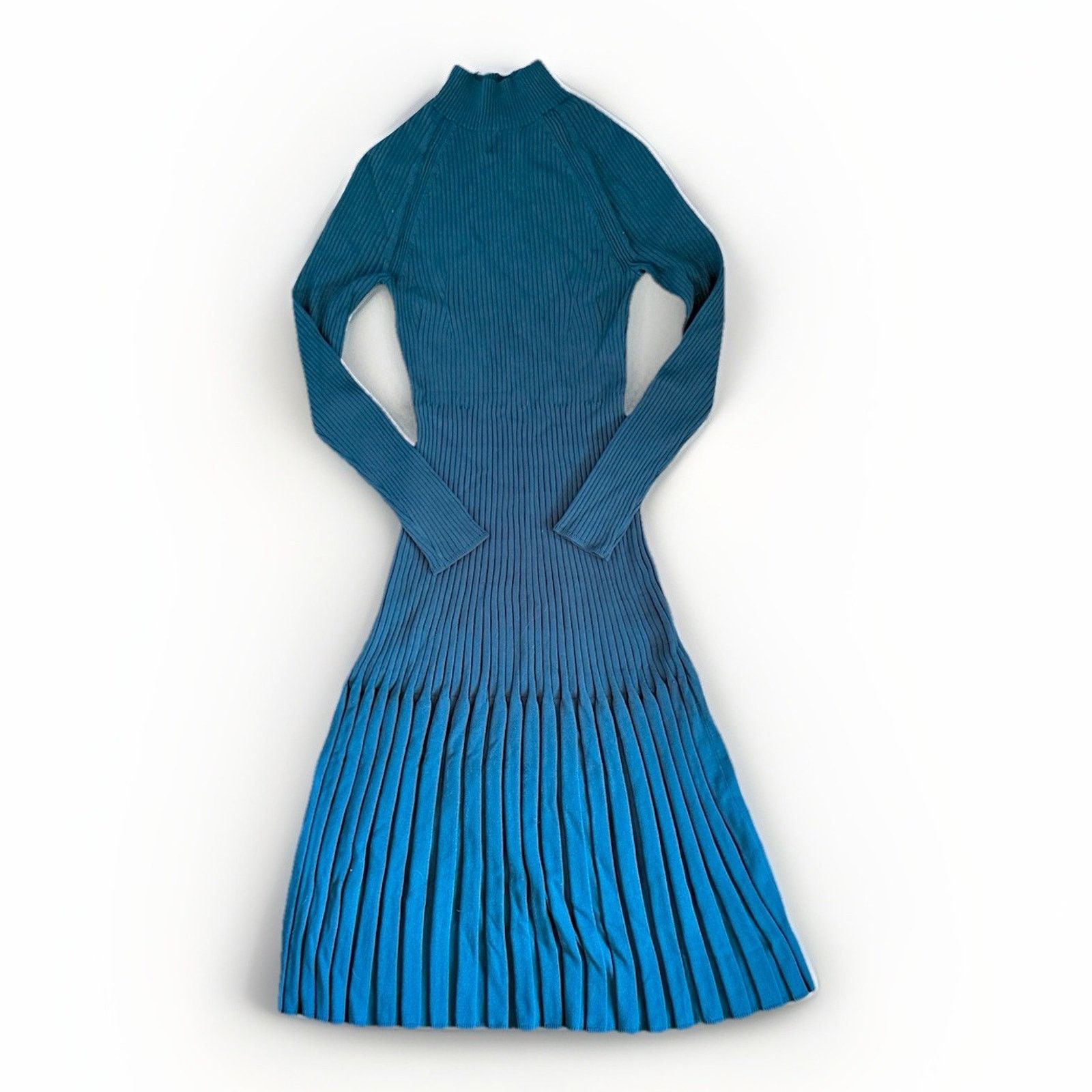 Banana Republic Banana Republic Pleated Knit Sweater Dress Dark Blue Midi  XS | Grailed