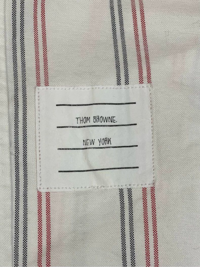 Thom Browne Thom browne White striped double-colored sleeve-labeled shi Size US M / EU 48-50 / 2 - 6 Thumbnail