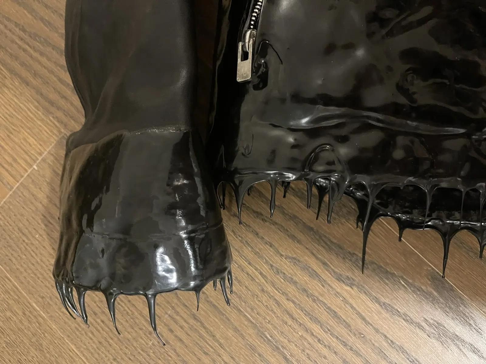 CCP LM2498R Leather Jacket with drips