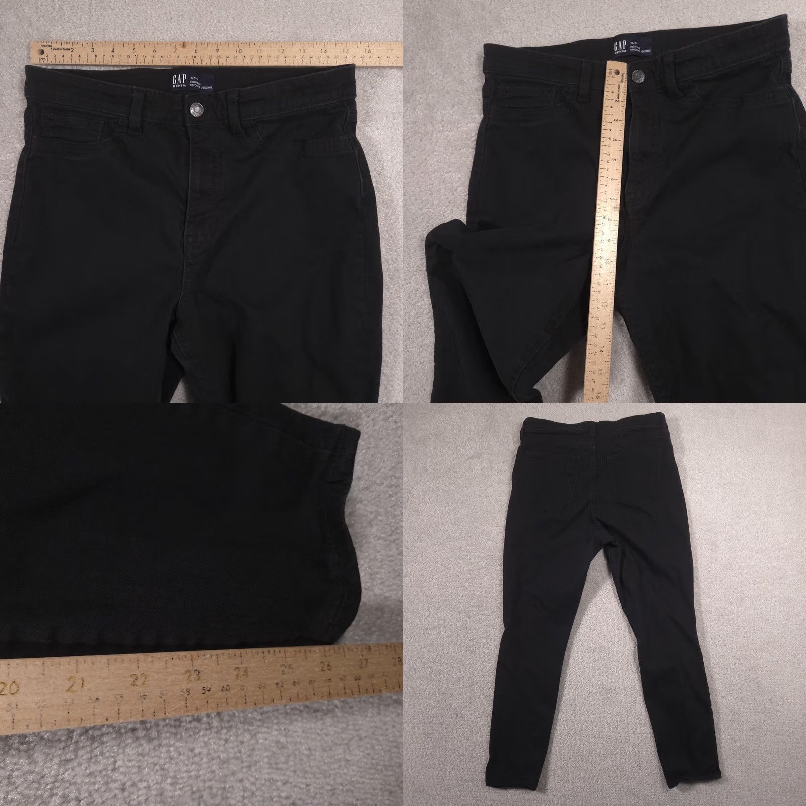 Gap VINTAGE Gap Favorite Jegging Jeans Womens 10/30 Black Dark Wash High Rise Slim Stretch Size 32" / US 10 / IT 46 - 8 Thumbnail