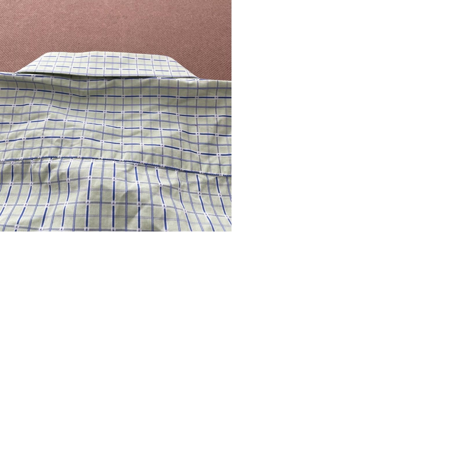 BUGATCHI BUGATCHI Green Blue Plaid Dress Shirt Mens Regular Size 17.5 Size 48R - 9 Thumbnail
