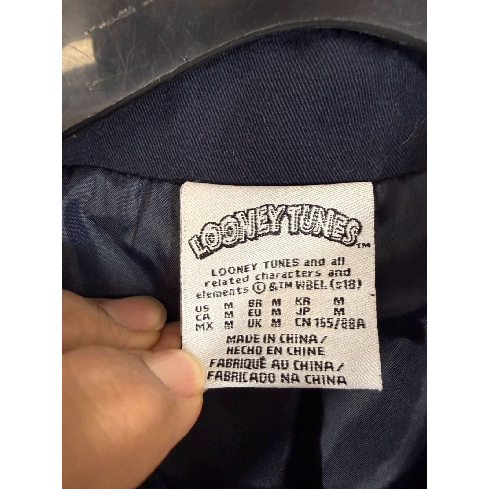 Vintage Looney Tunes Jacket Womens M Blue Full Zip Cropped Lined Bugs Bunny Embroidered Size M / US 6-8 / IT 42-44 - 6 Thumbnail