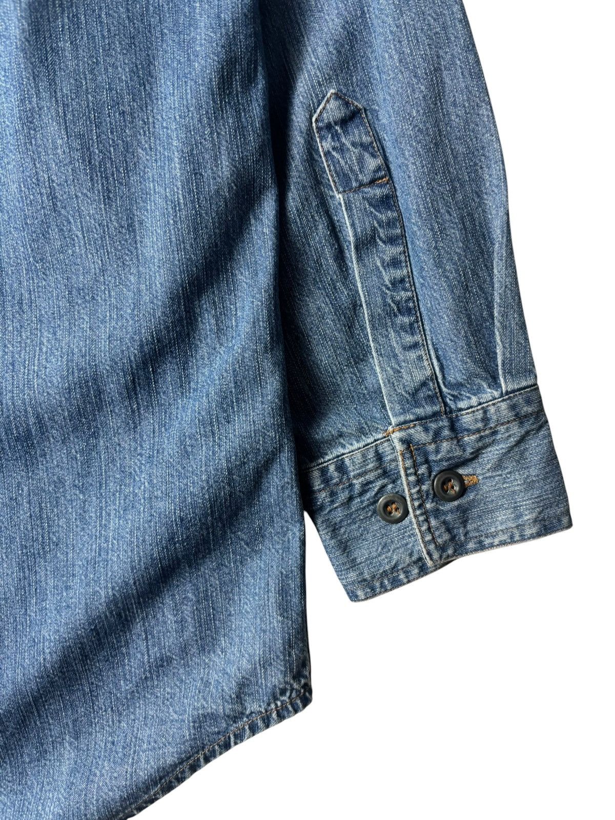 Armani 1990s Armani Jeans Collarless Denim Shirt Size US XL / EU 56 / 4 - 11 Thumbnail