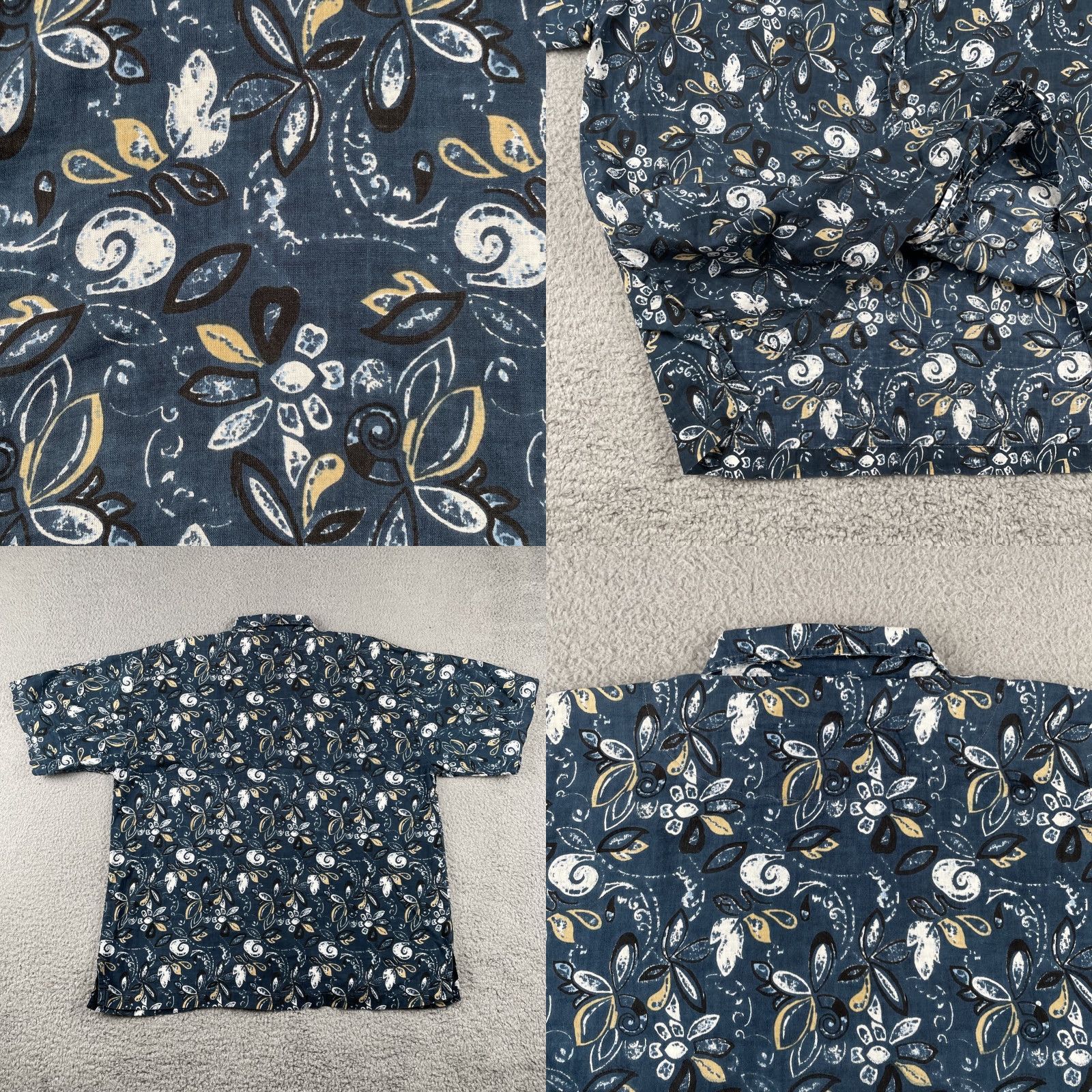 Vintage VINTAGE Natural Stuff Shirt XL Short Sleeve Button-Up Floral Deep Blue X-Large Boys Men Womens Size US XL / EU 56 / 4 - 8 Thumbnail