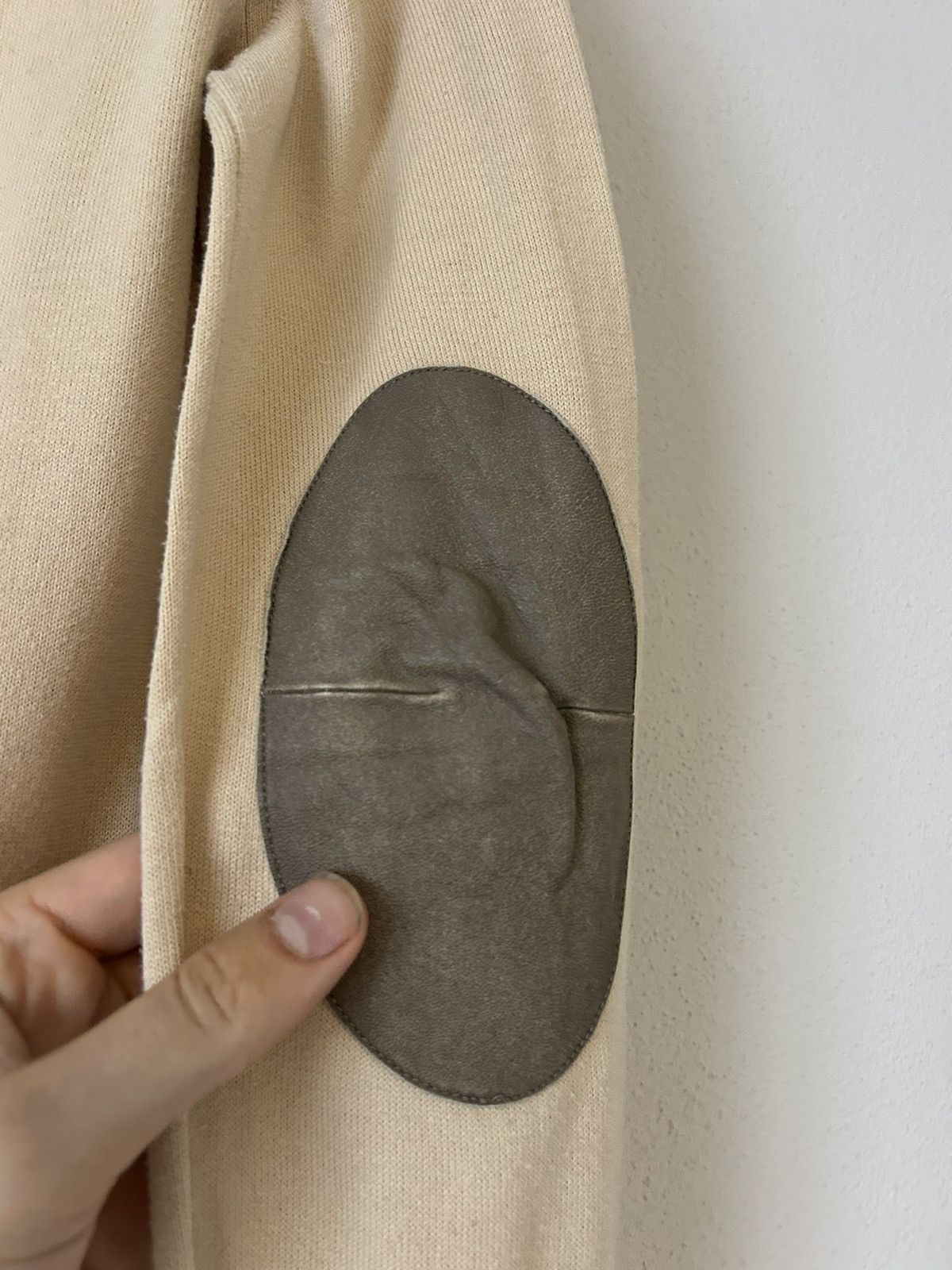 Maison Margiela Cotton Sweater with Suede Elbow Patches Size US S / EU 44-46 / 1 - 8 Thumbnail