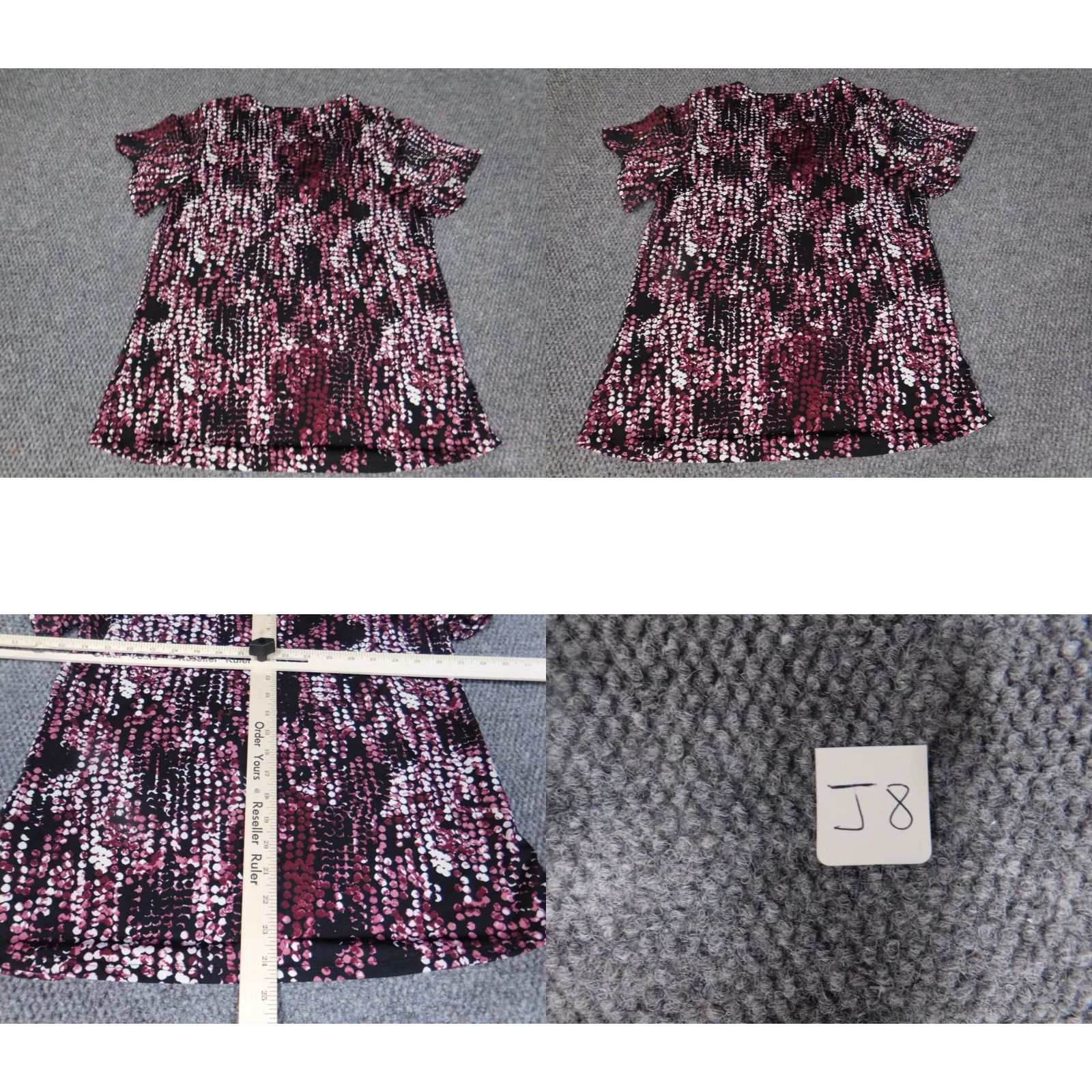 Vintage Always Indigo Blouse Shirt Womens Medium Purple Cap Sleeve Polka Dot Collared Pullover Short Sleeve Top Regular Fit Stretch Buttons Casual Classic Size M / US 6-8 / IT 42-44 - 8 Thumbnail